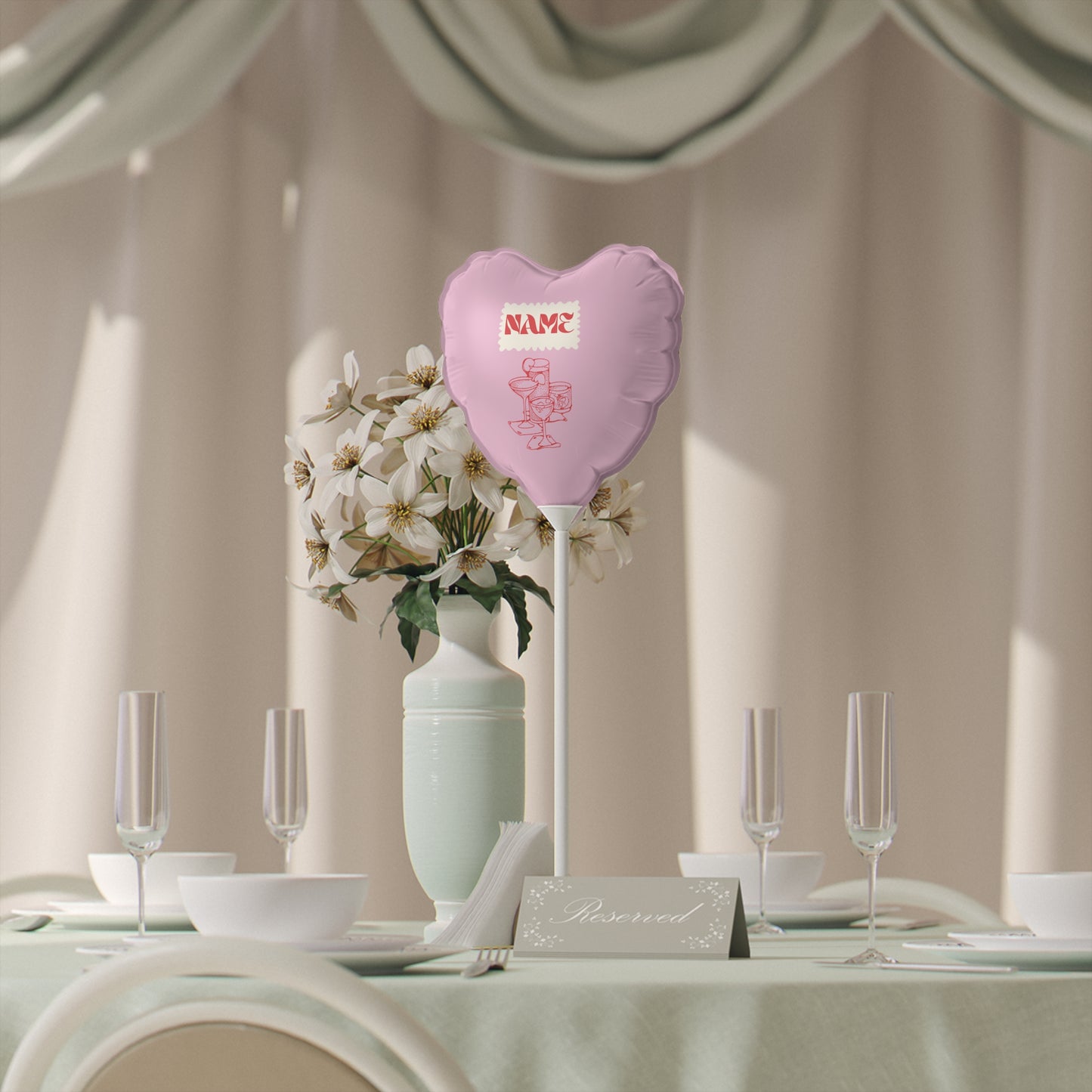 Retro Cocktail Balloons (Round and Heart-shaped), 6"