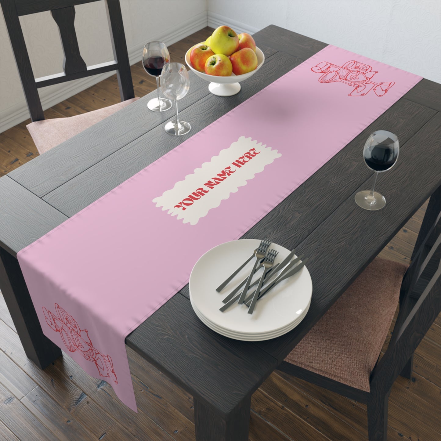 Retro Cocktail Table Runner (Cotton, Poly)