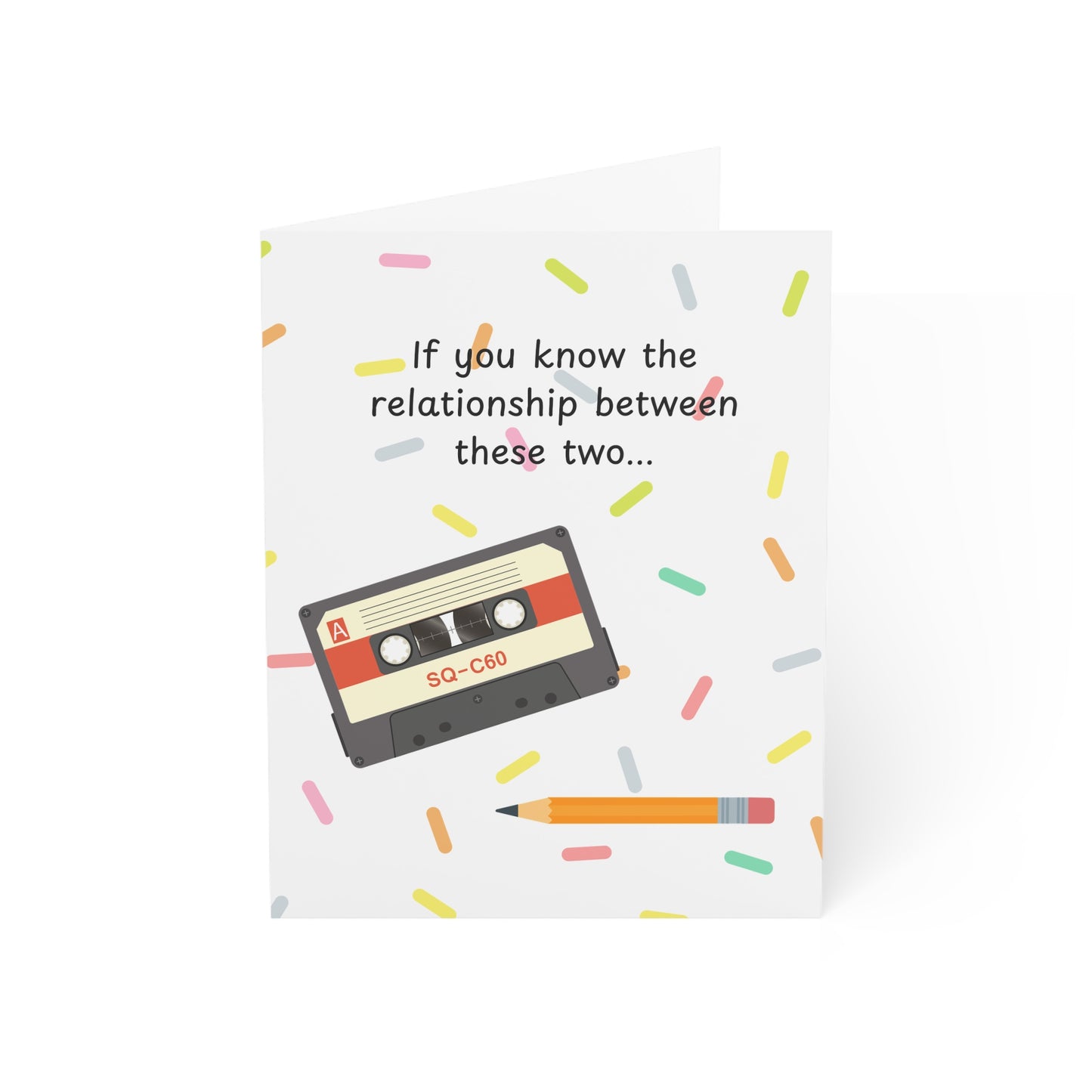Cassette and Pencil Greeting Card