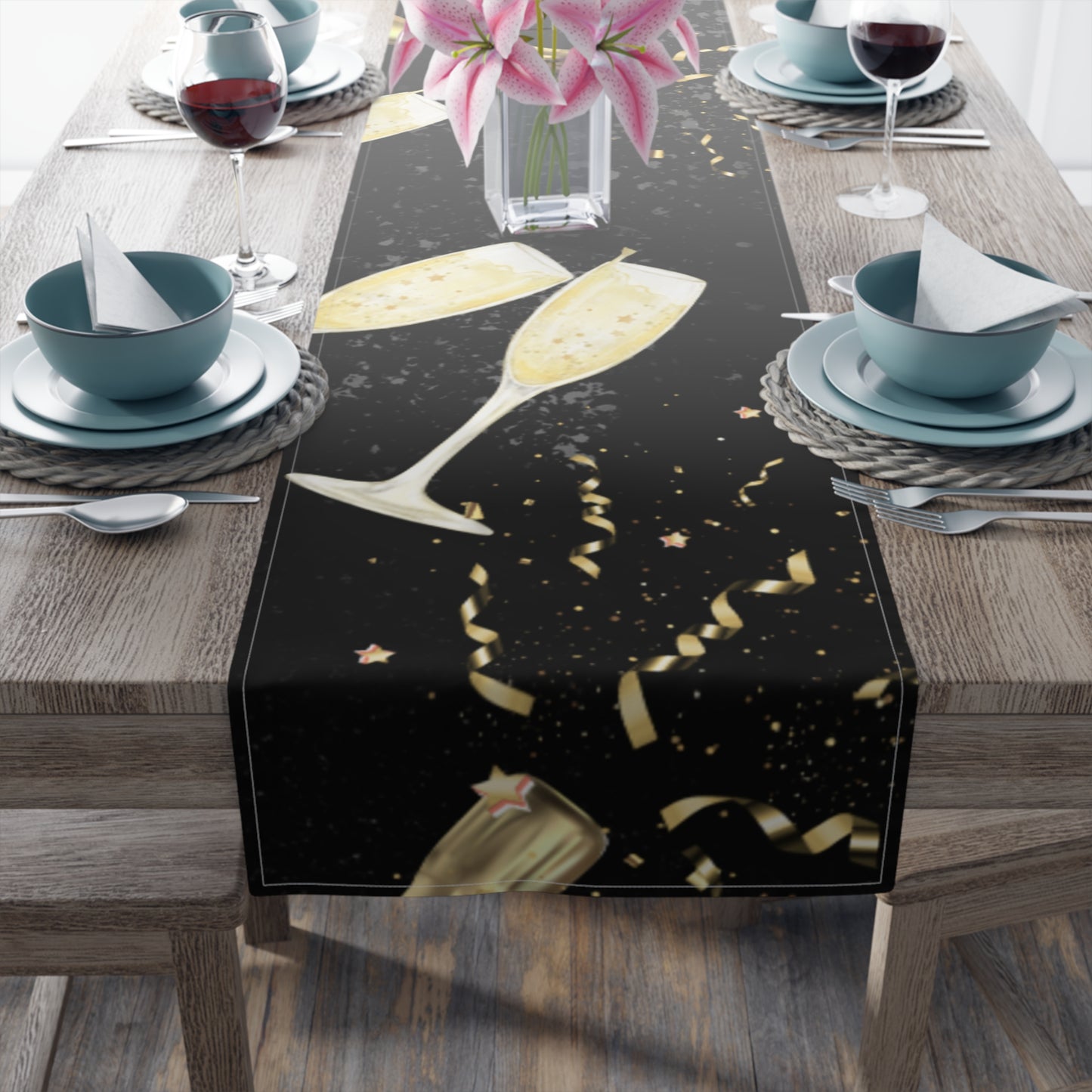 Midnight Sparkle Table Runner (Cotton, Poly)
