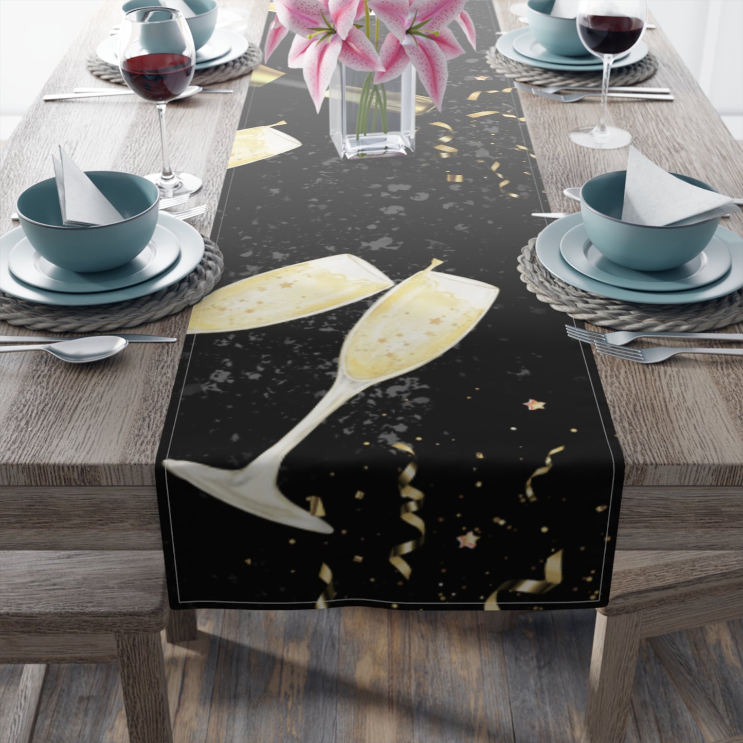 Midnight Sparkle Table Runner (Cotton, Poly)