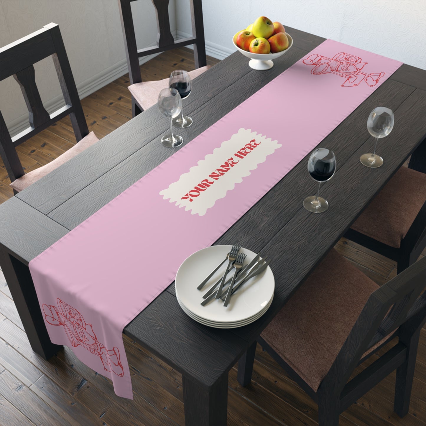 Retro Cocktail Table Runner (Cotton, Poly)