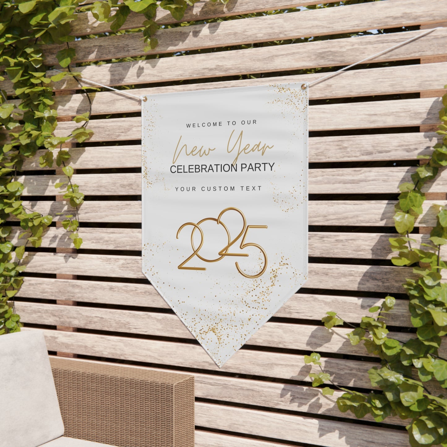 Golden New Beginnings Pennant Banner