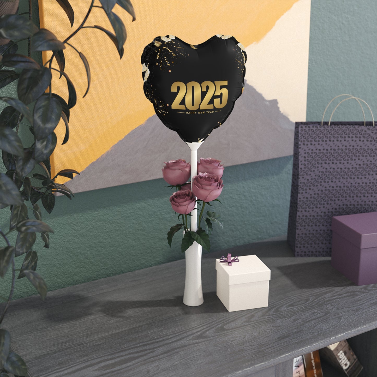 Midnight Sparkle Balloons (Round and Heart-shaped), 6"