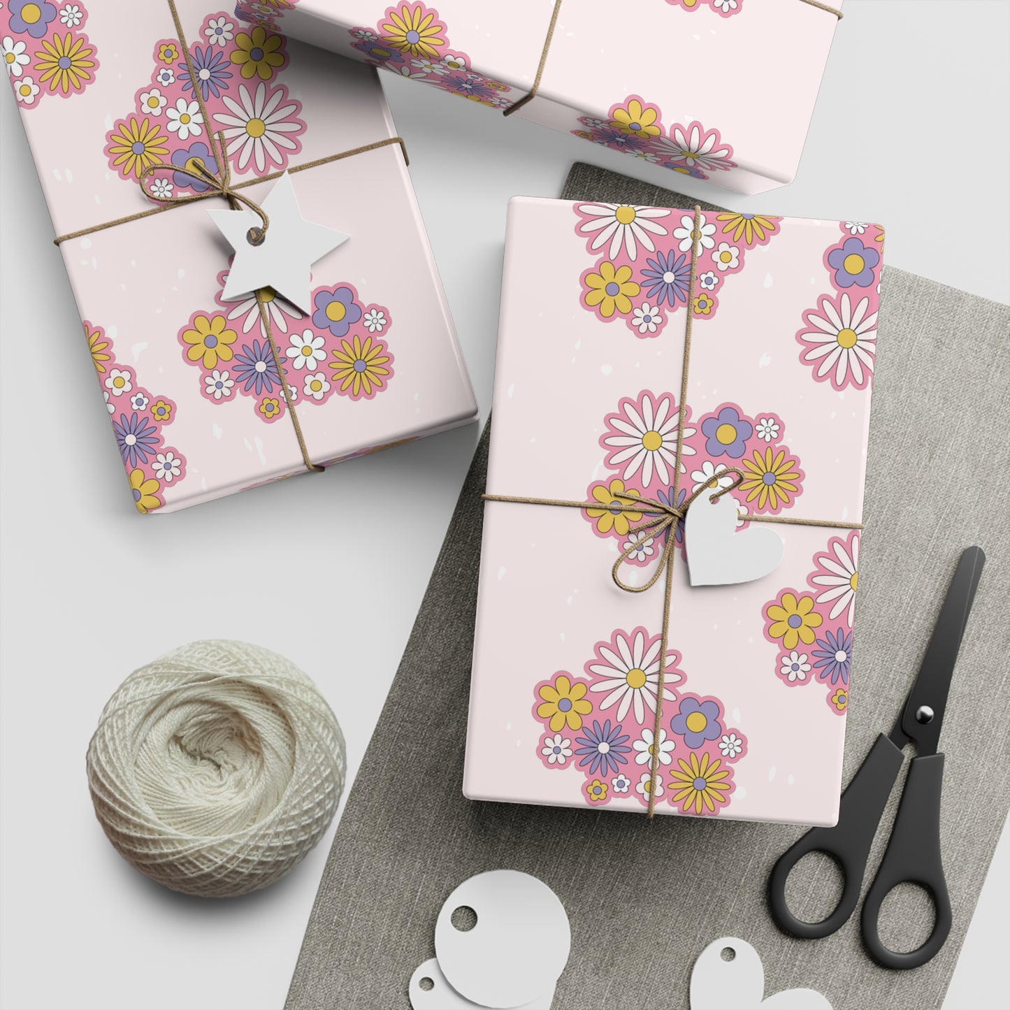 Blossom Birthday Gift Wrapping Paper Sheets, 1pc