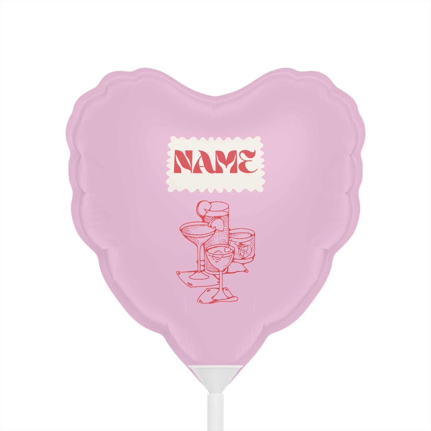 Retro Cocktail Balloons (Round and Heart-shaped), 6"