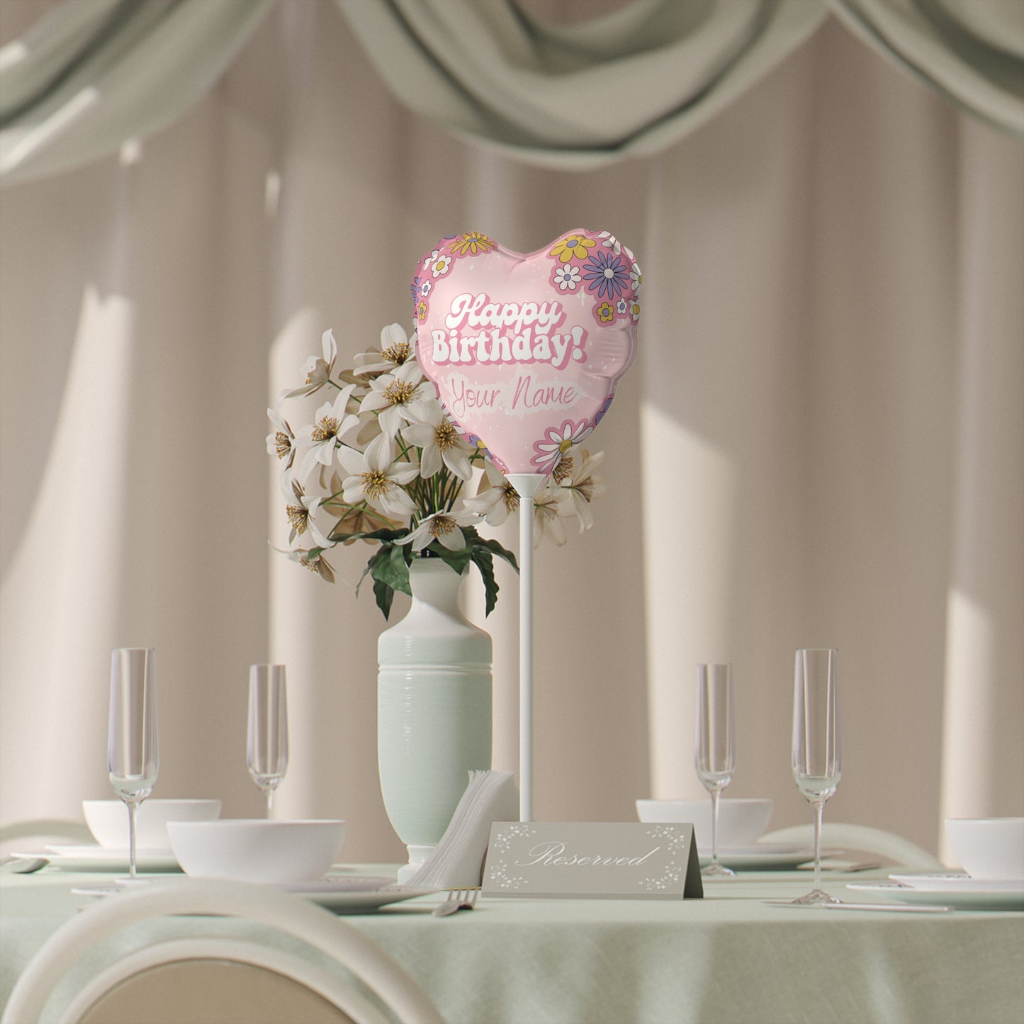 Blossom Birthday Balloons (Round and Heart-shaped), 6"