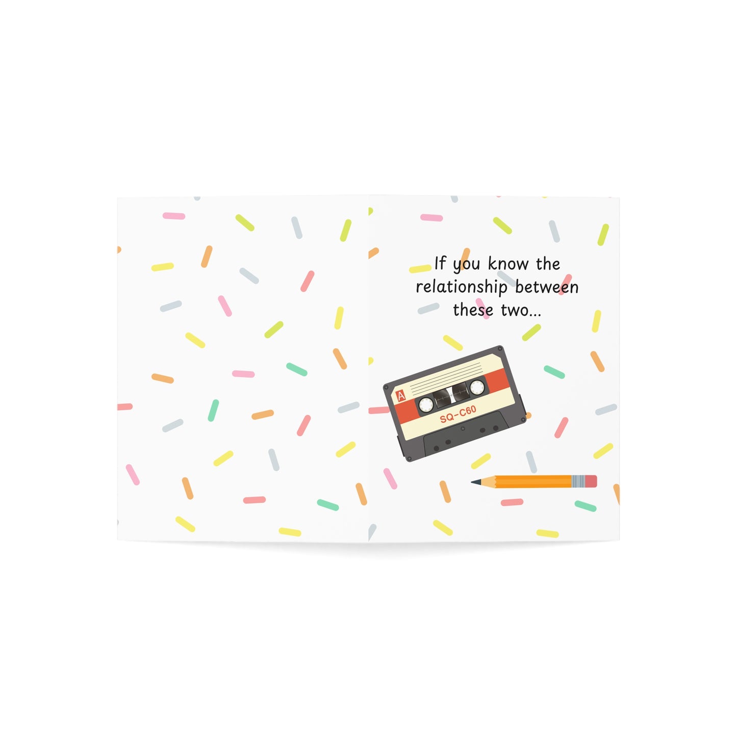 Cassette and Pencil Greeting Card