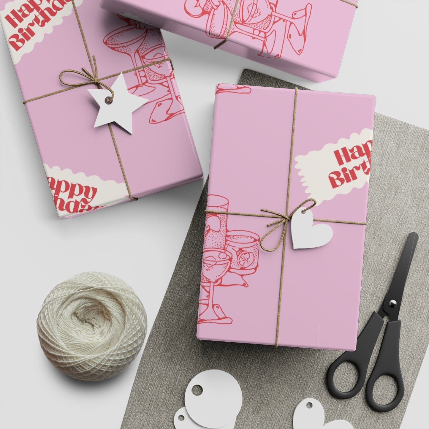 Retro Cocktail Gift Wrapping Paper Sheets, 1pc