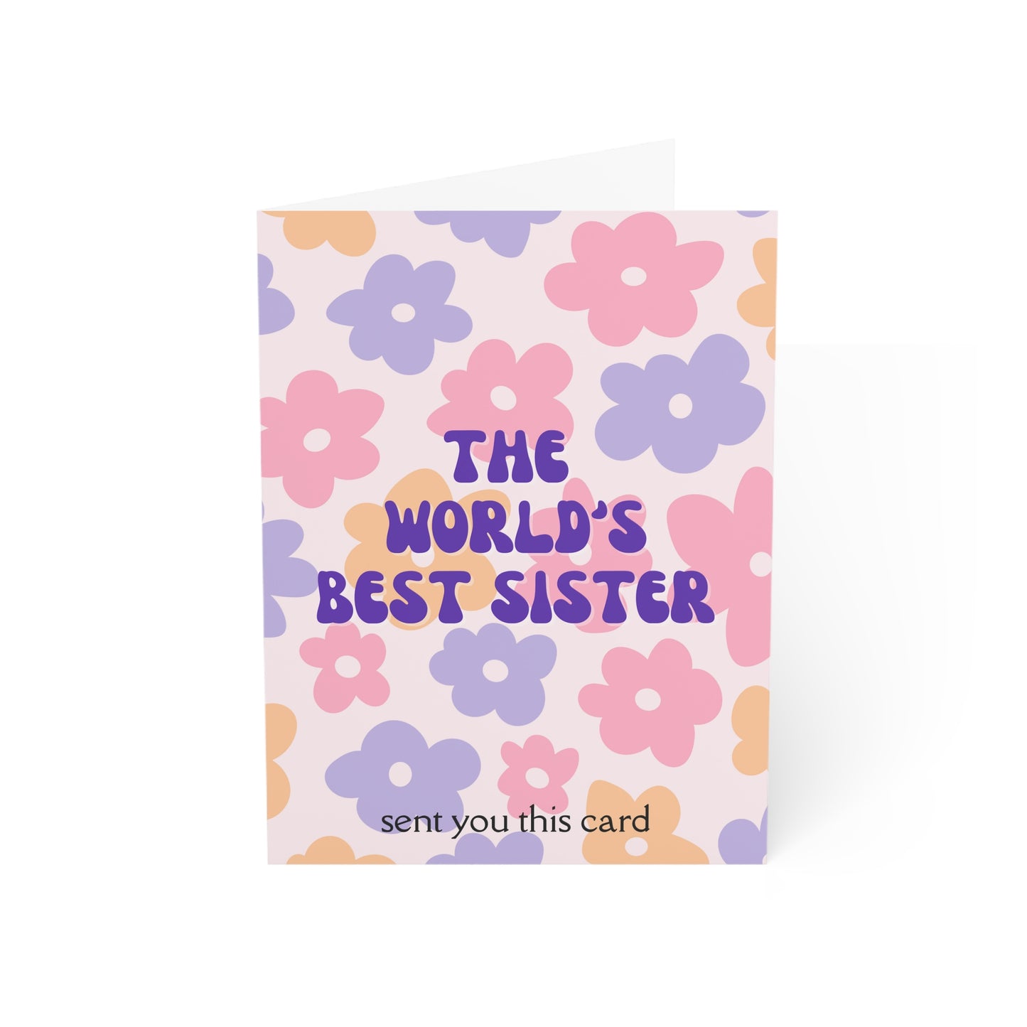 "The World's Best Sister" Floral Greeting Card