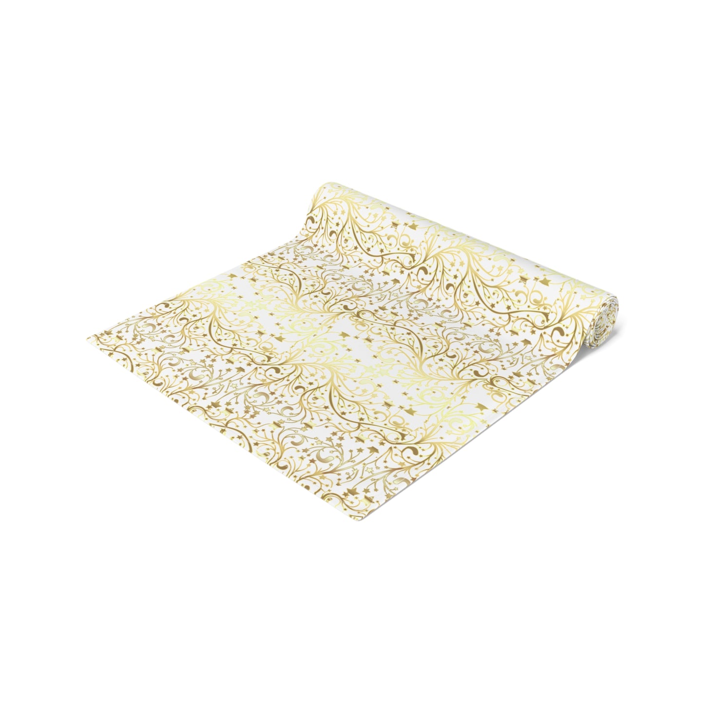 Golden Christmas Table Runner (Cotton, Poly)