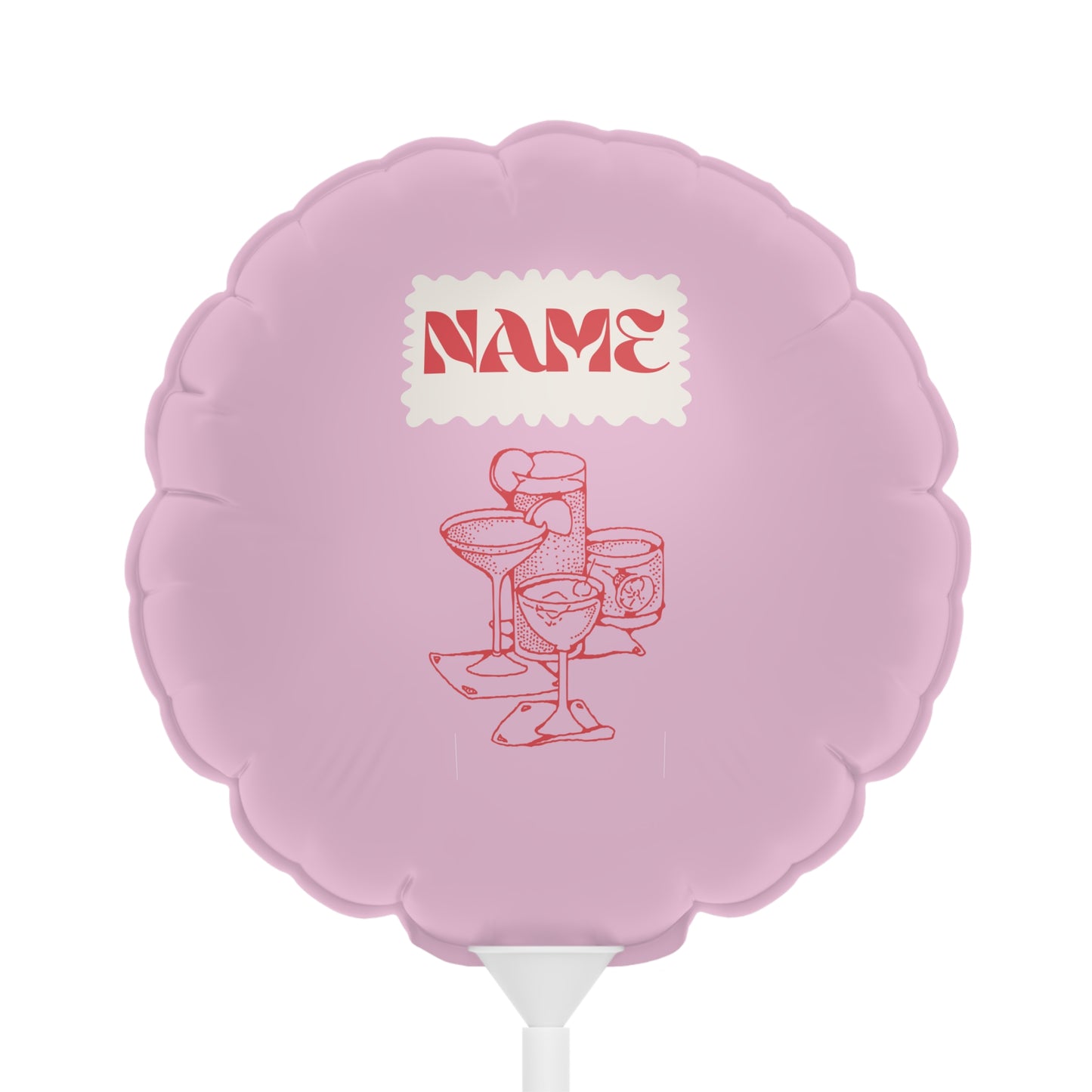 Retro Cocktail Balloons (Round and Heart-shaped), 6"