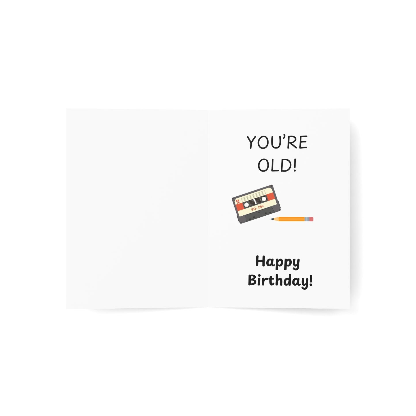 Cassette and Pencil Greeting Card