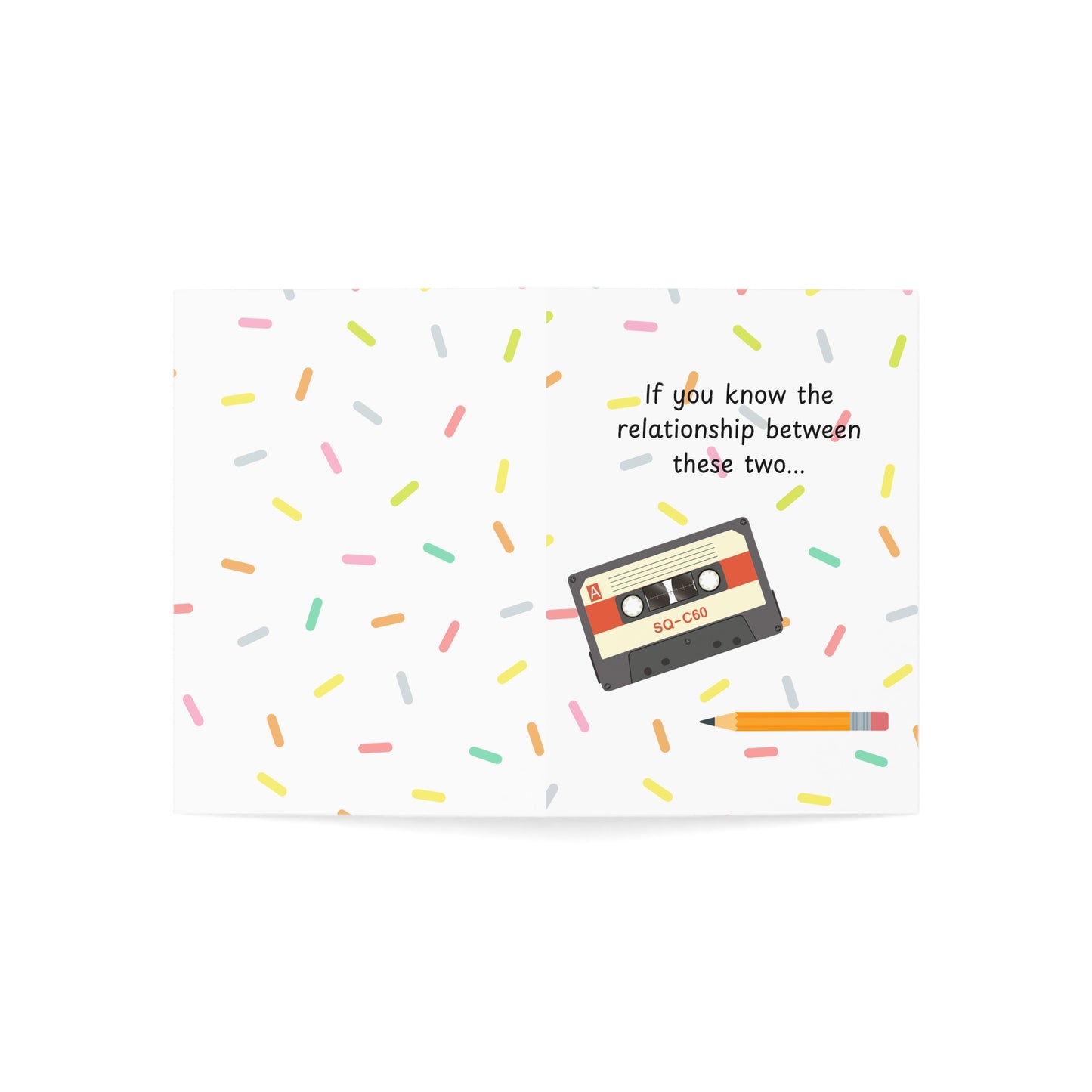 Cassette and Pencil Greeting Card