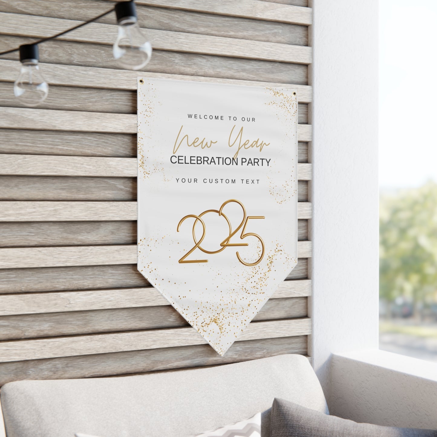 Golden New Beginnings Pennant Banner