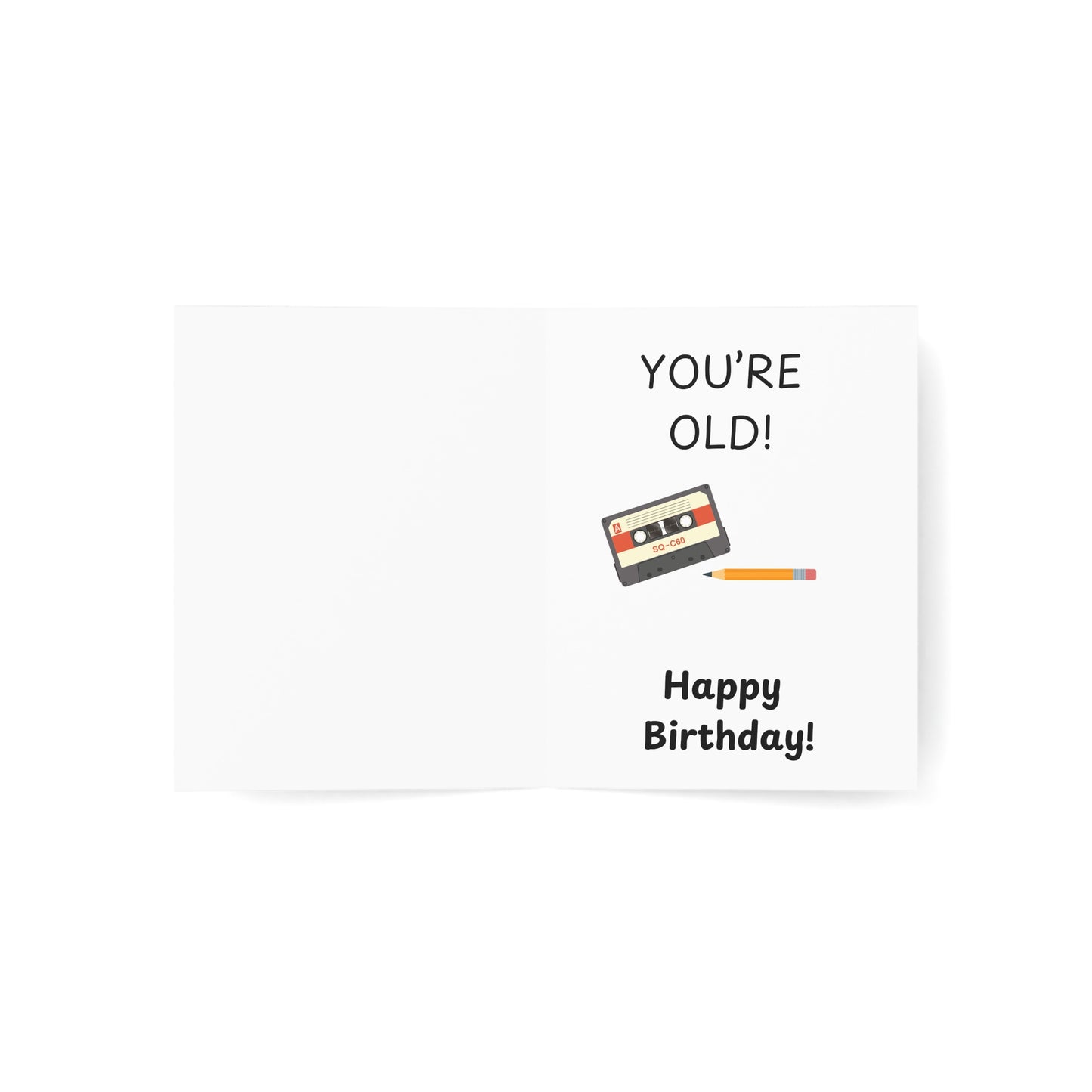 Cassette and Pencil Greeting Card