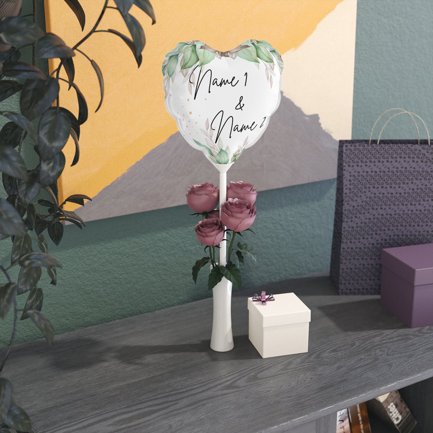 Floral Romance Balloons (Round and Heart-shaped), 6"