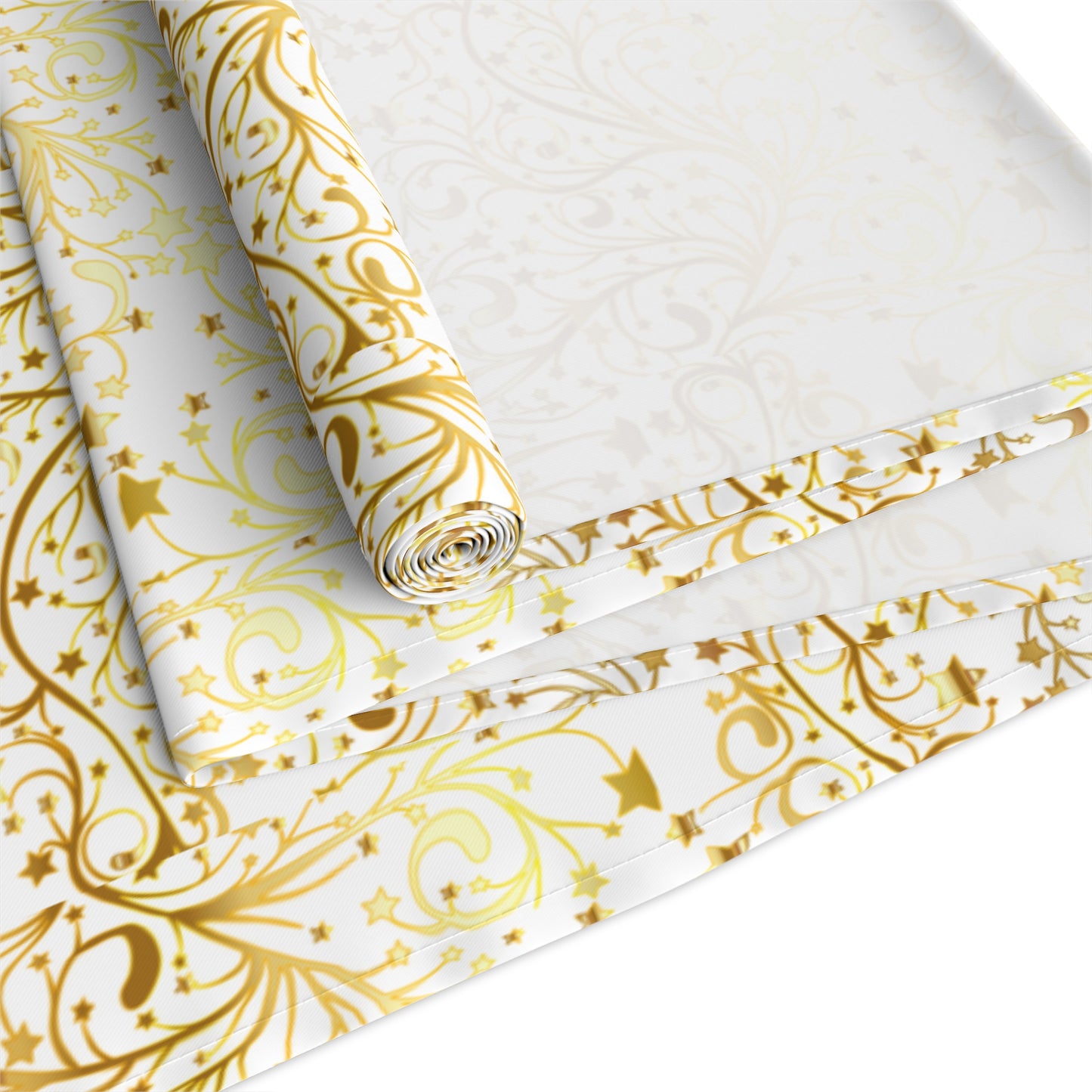 Golden Christmas Table Runner (Cotton, Poly)