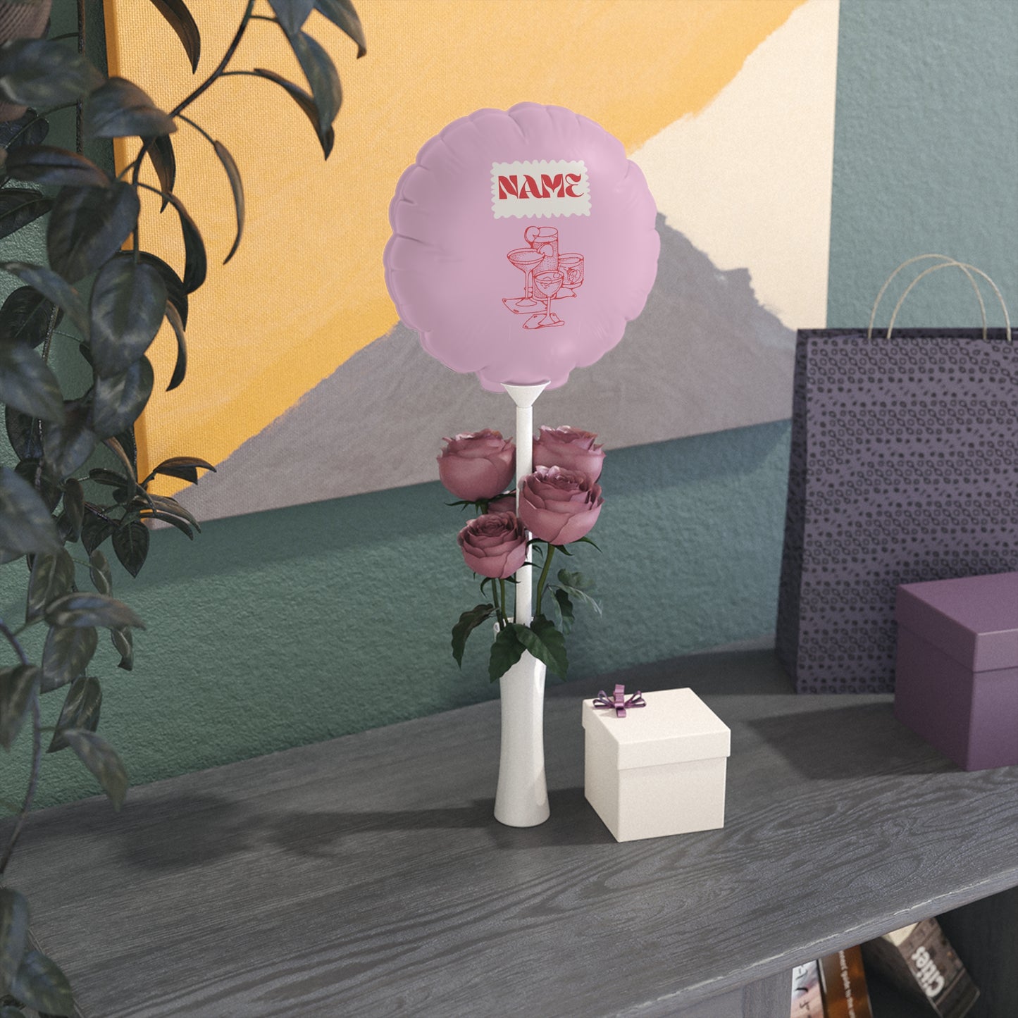 Retro Cocktail Balloons (Round and Heart-shaped), 6"