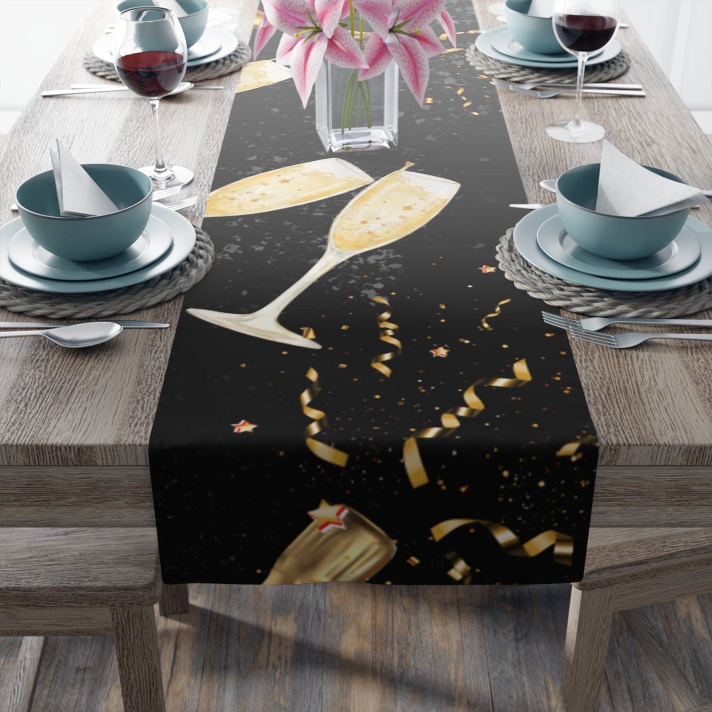 Midnight Sparkle Table Runner (Cotton, Poly)
