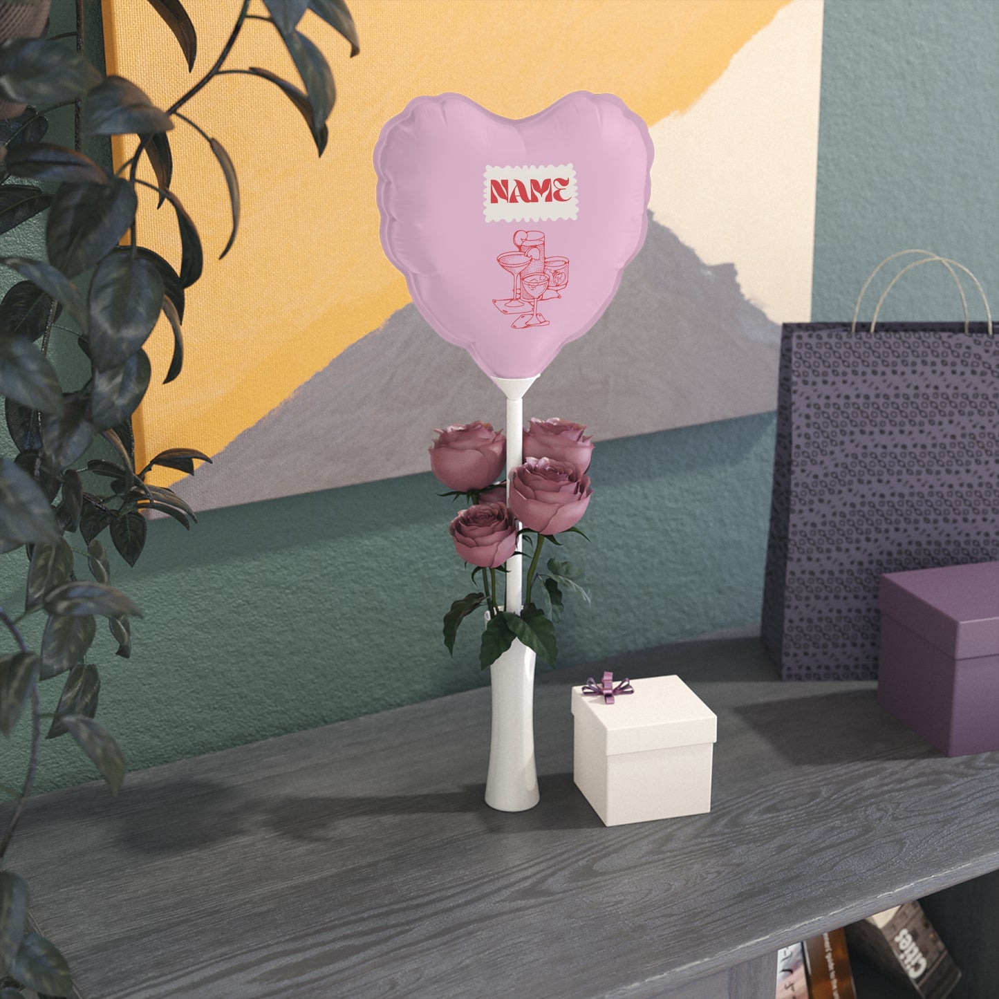 Retro Cocktail Balloons (Round and Heart-shaped), 6"