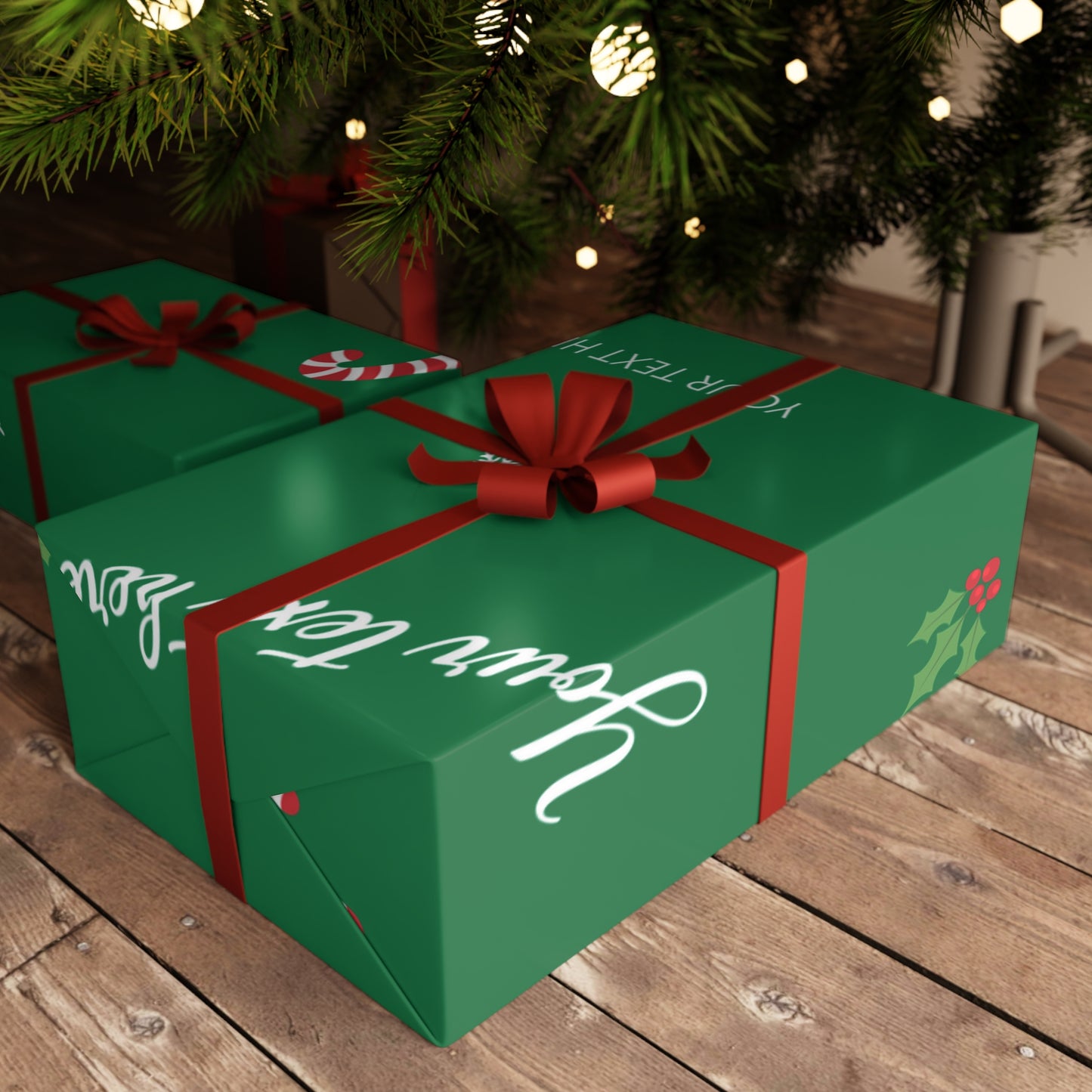 Joyful Holiday Gift Wrapping Paper Sheets, 1pc