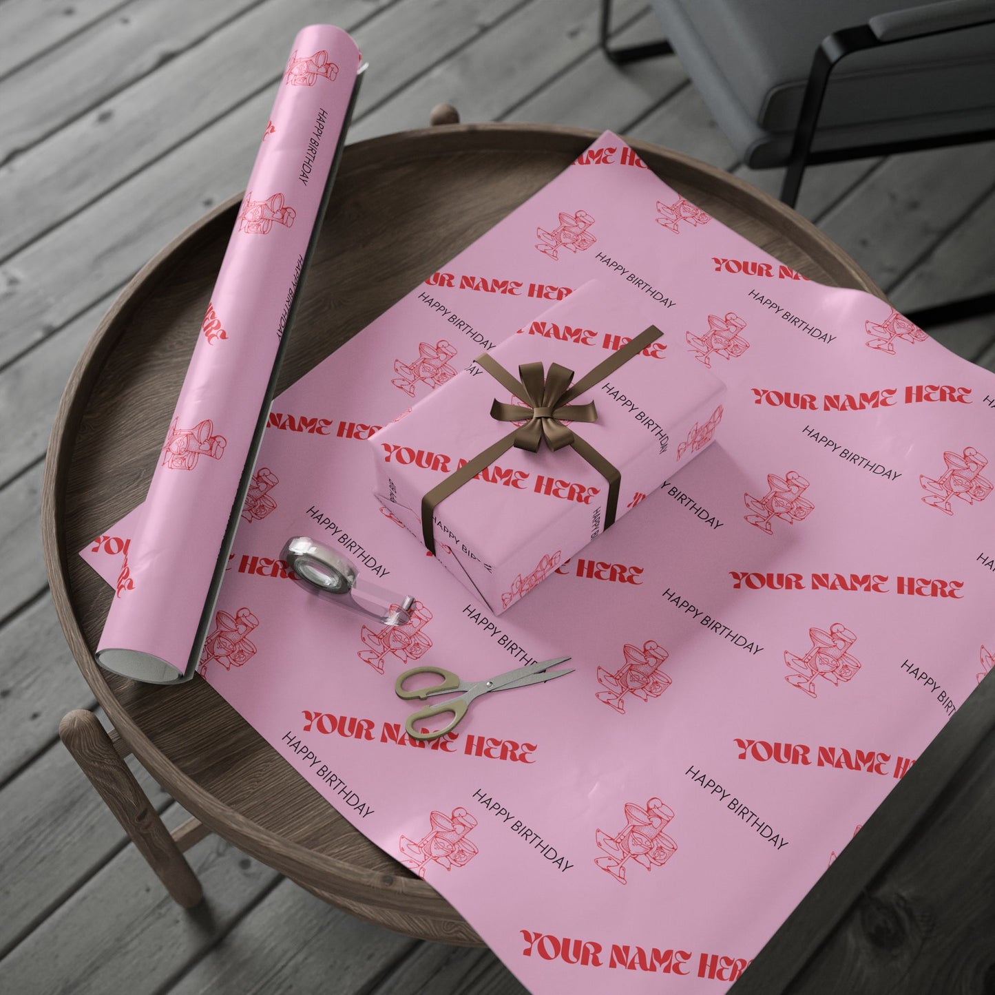 Retro Cocktail Wrapping Paper