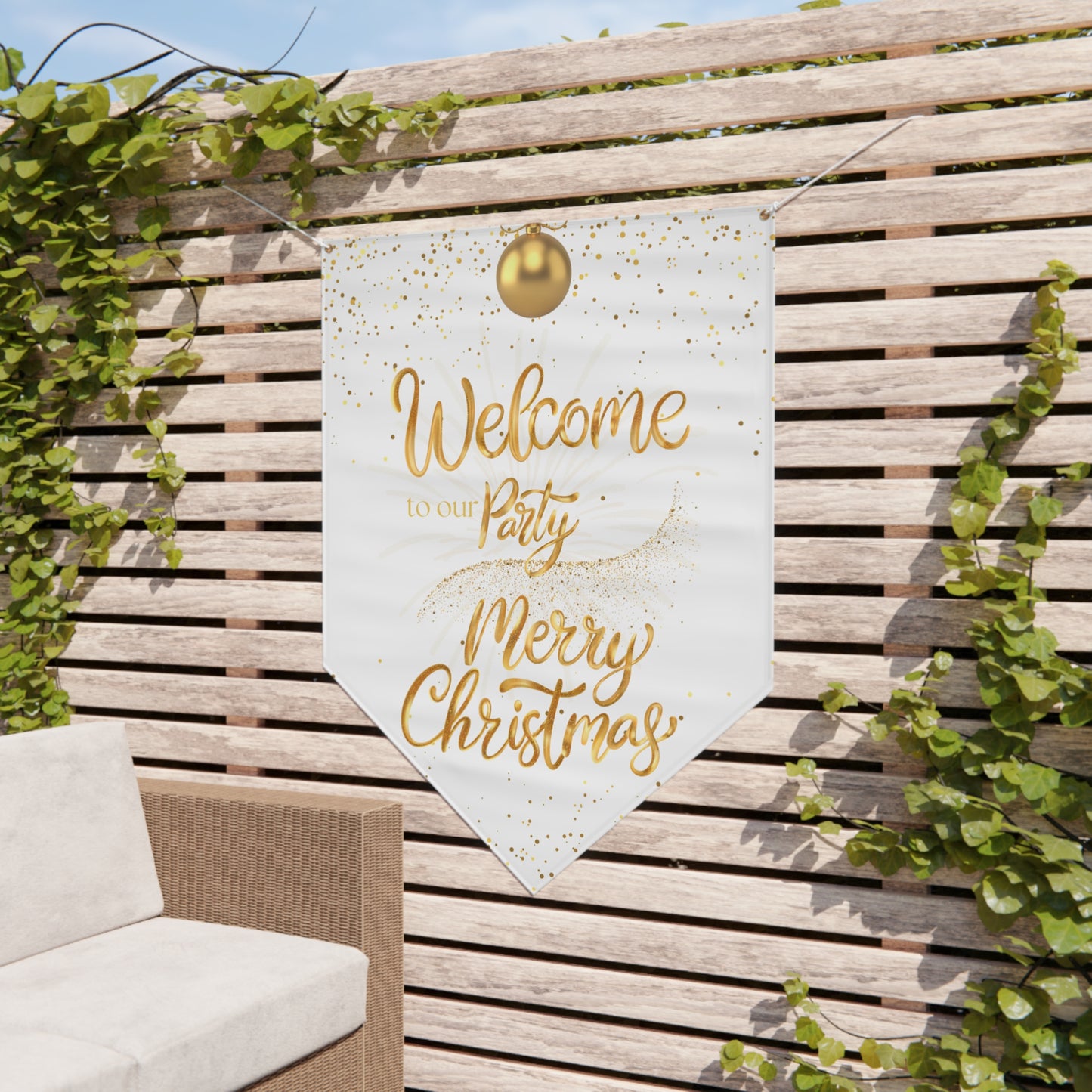 Golden Christmas Pennant Banner