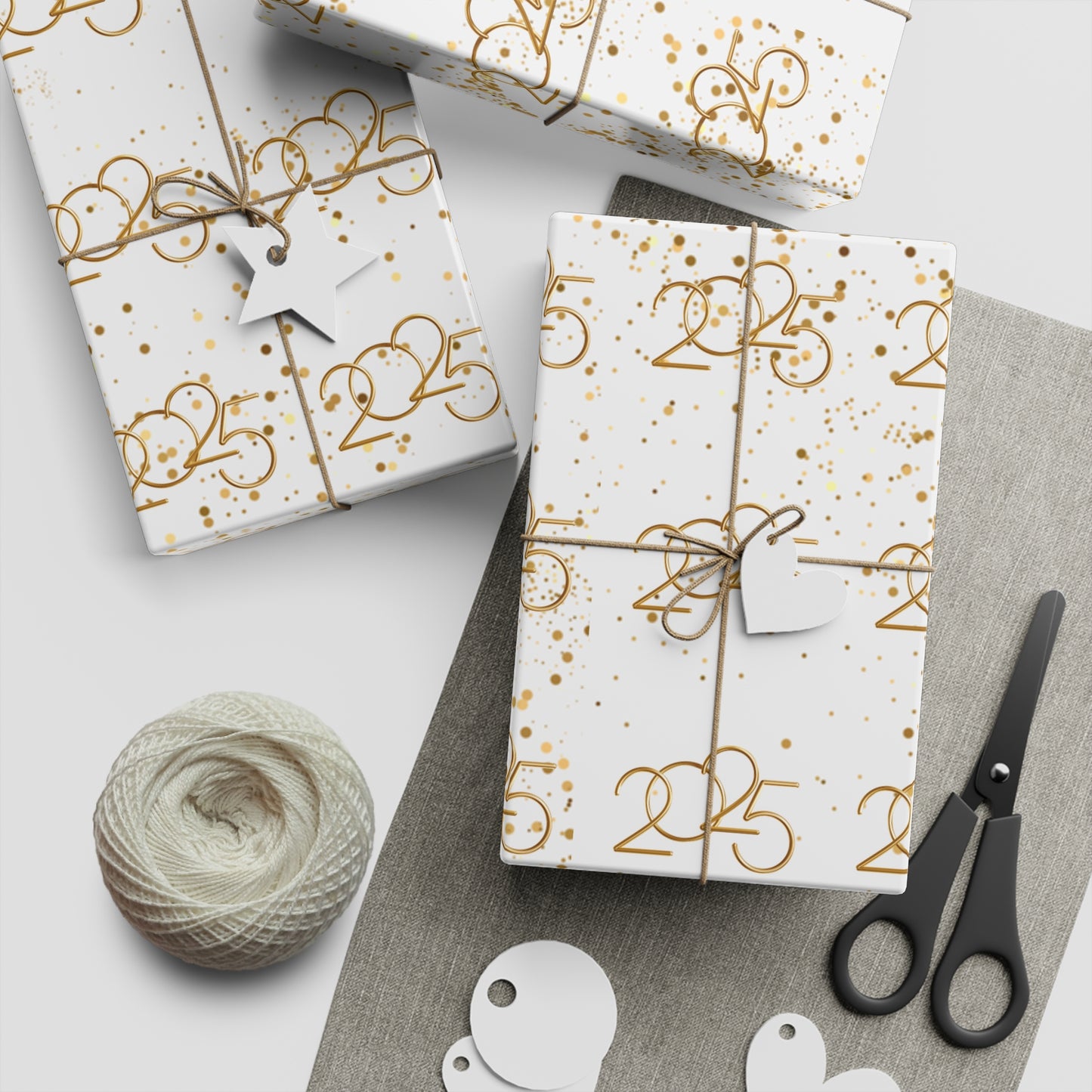 Golden New Beginnings Gift Wrapping Paper Sheets, 1pc
