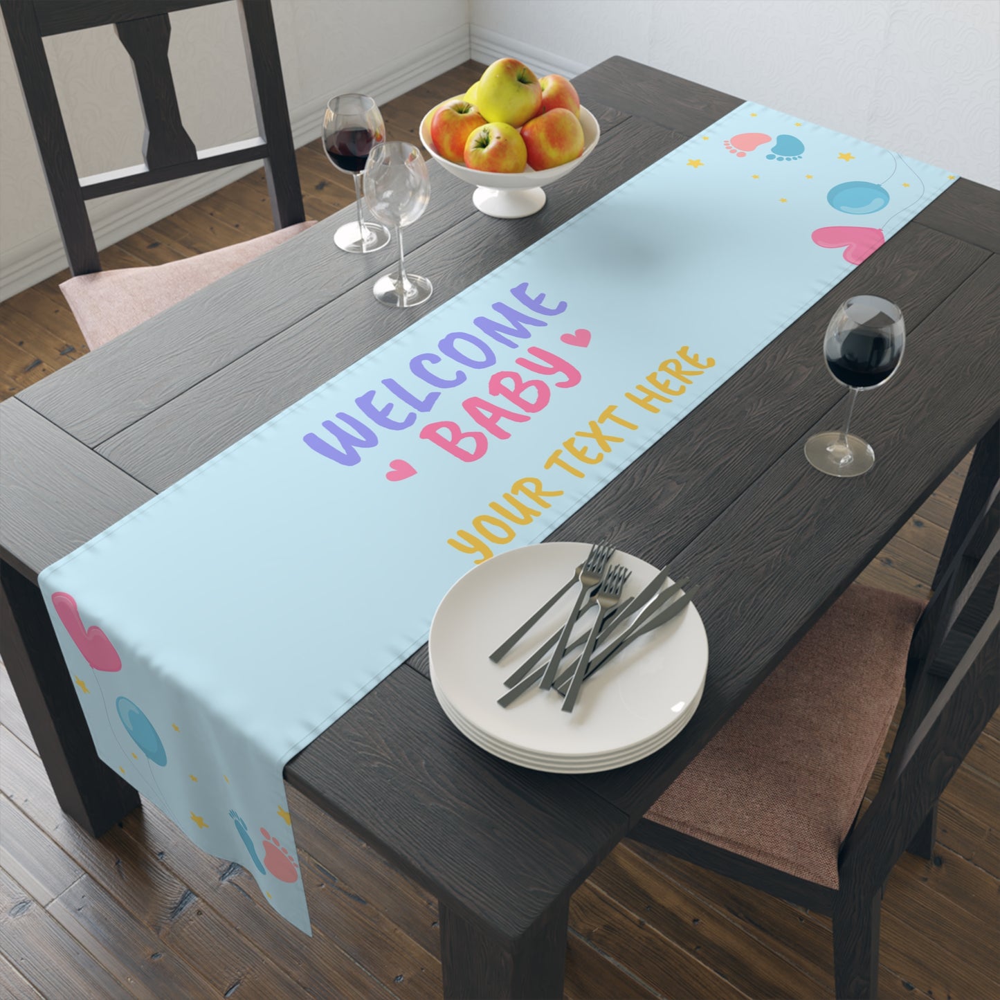 Tiny Steps, Big Dreams Custom Table Runner