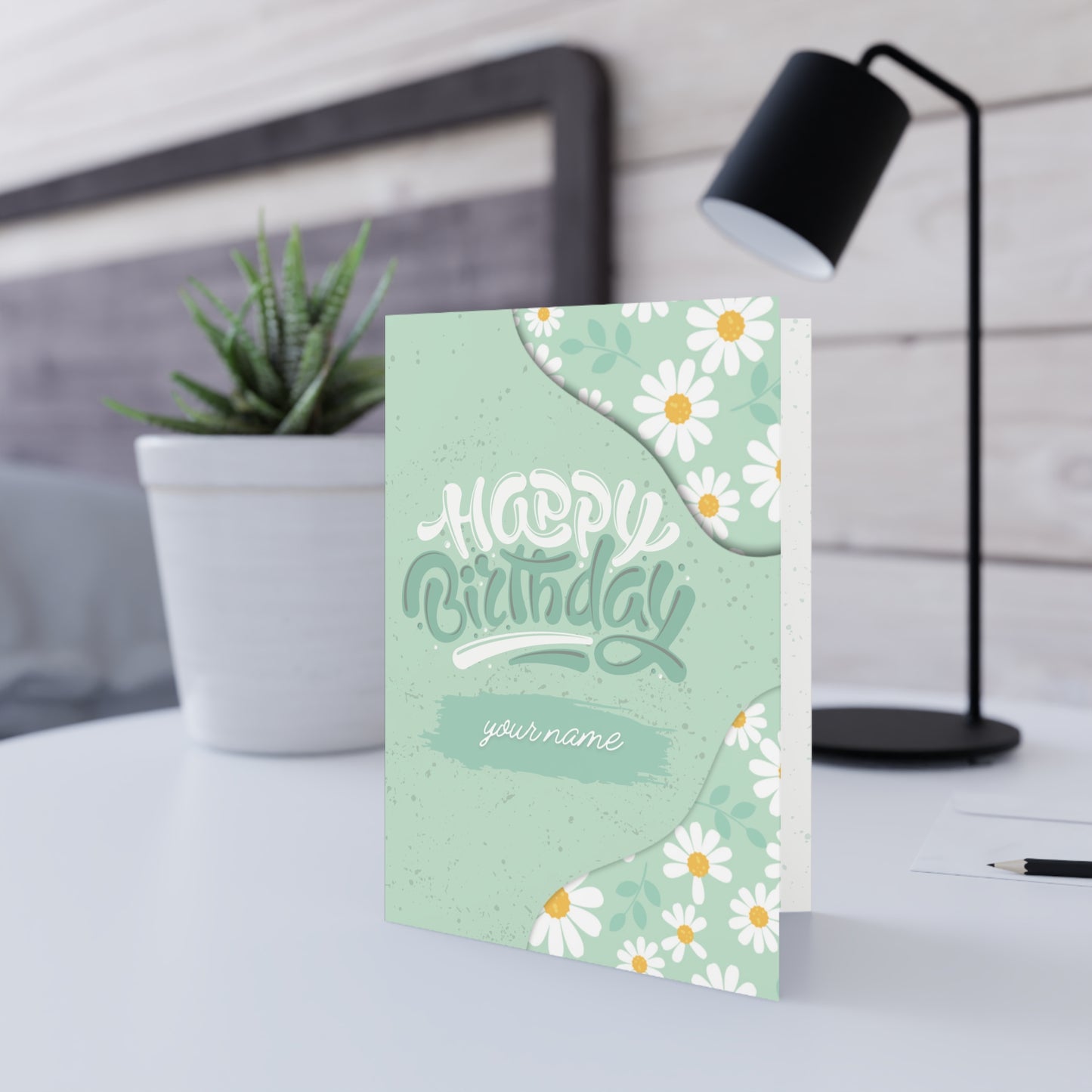 Daisy-Themed Birthday Greeting Card
