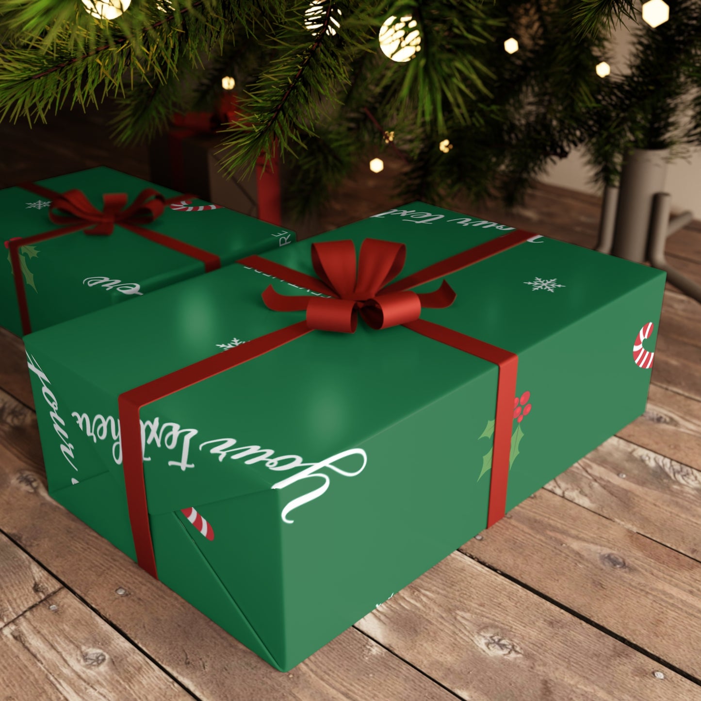 Joyful Holiday Gift Wrapping Paper Sheets, 1pc