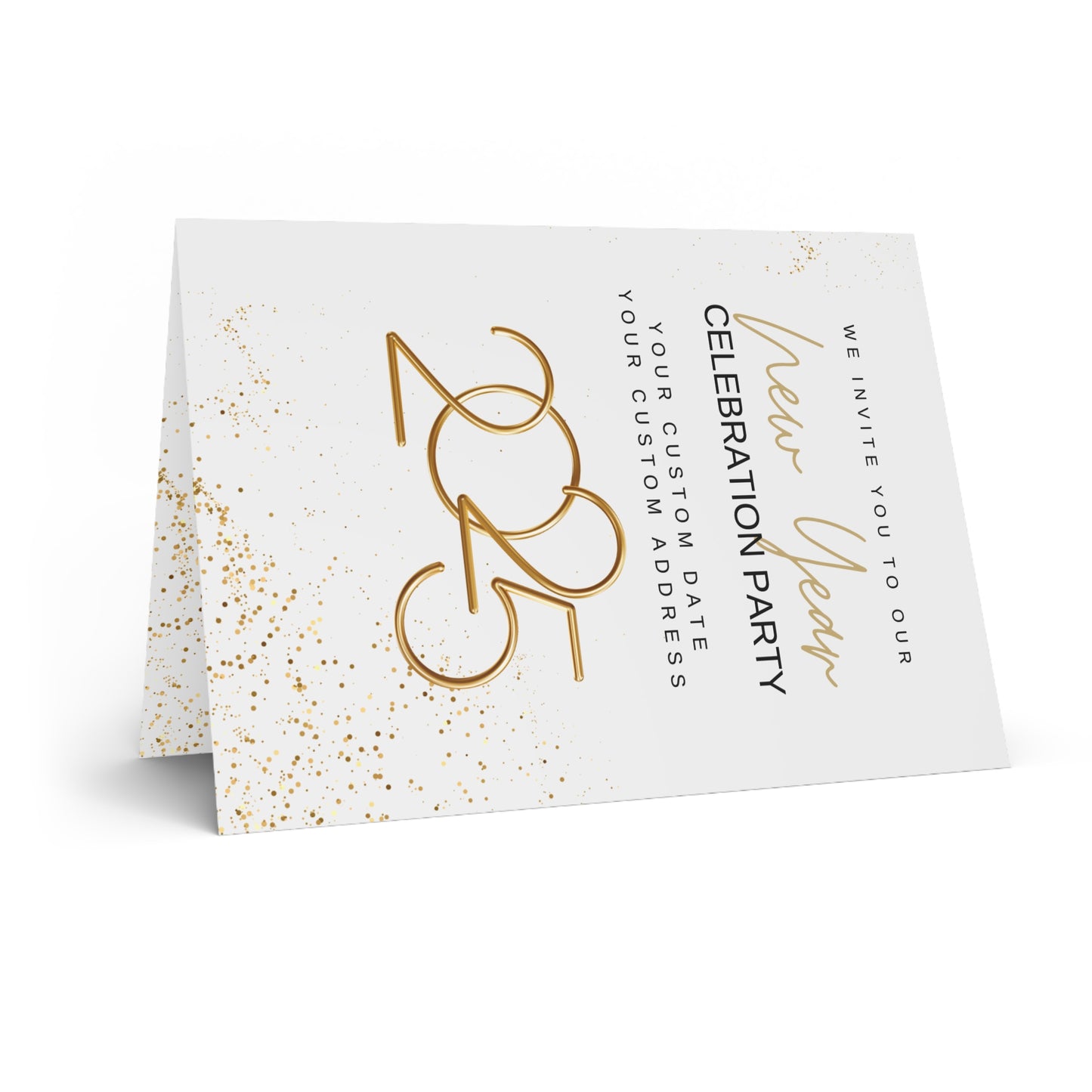 Golden New Beginnings Greeting Cards