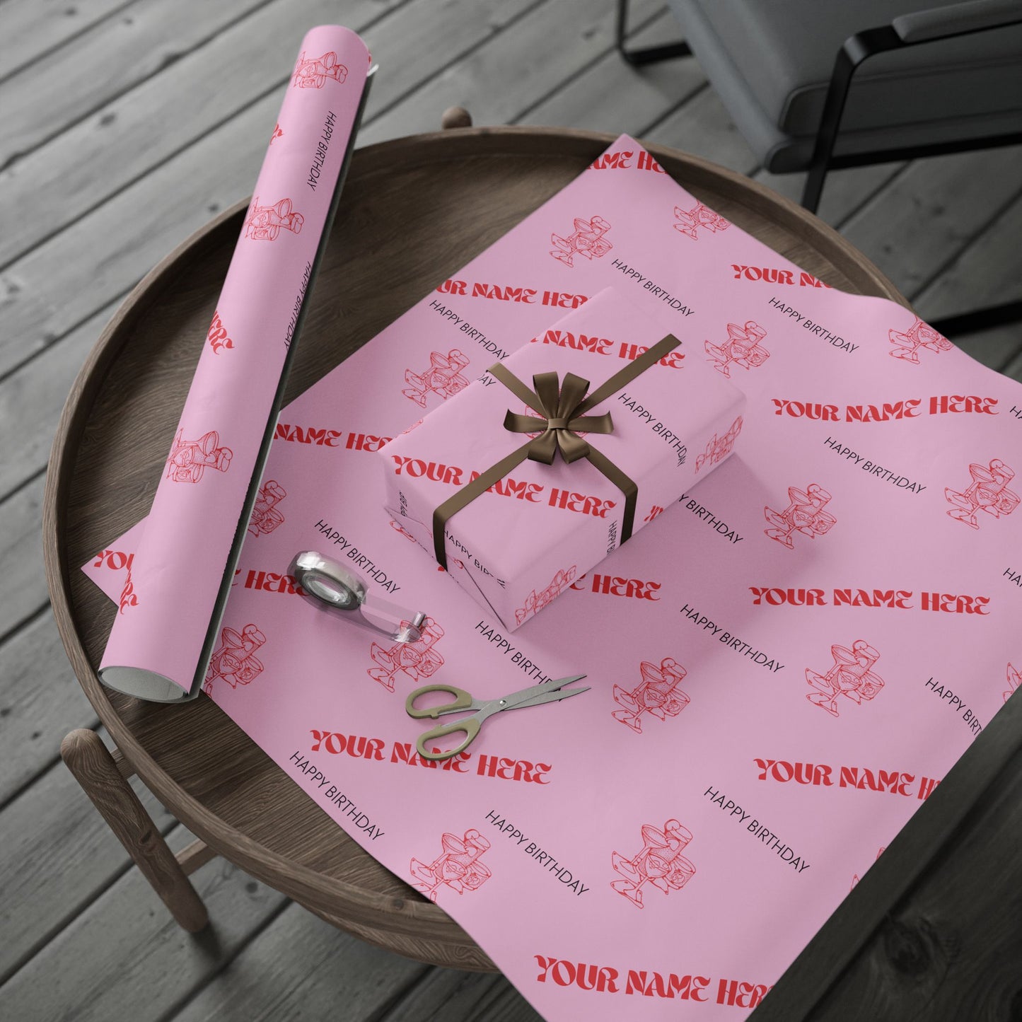 Retro Cocktail Wrapping Paper