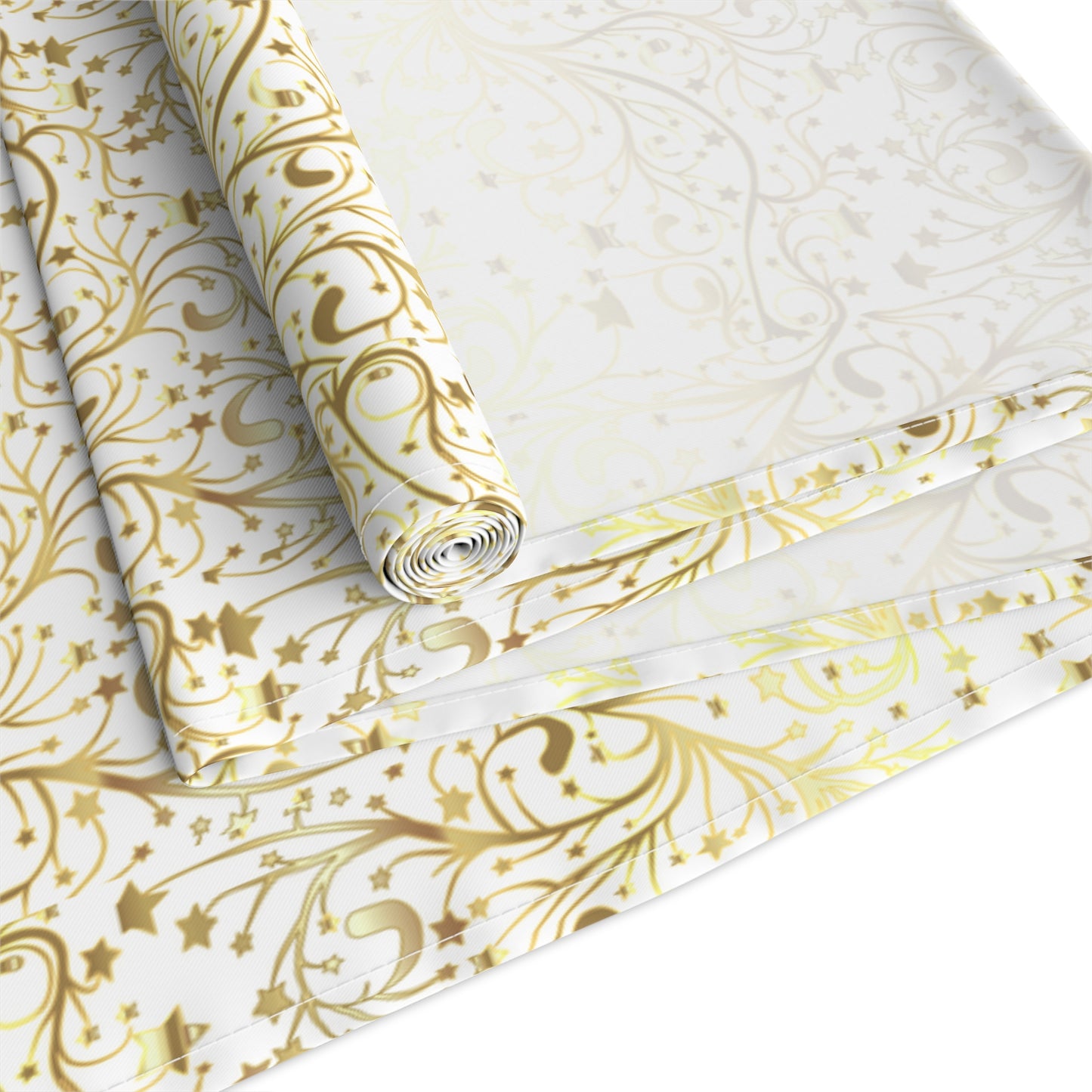 Golden Christmas Table Runner (Cotton, Poly)