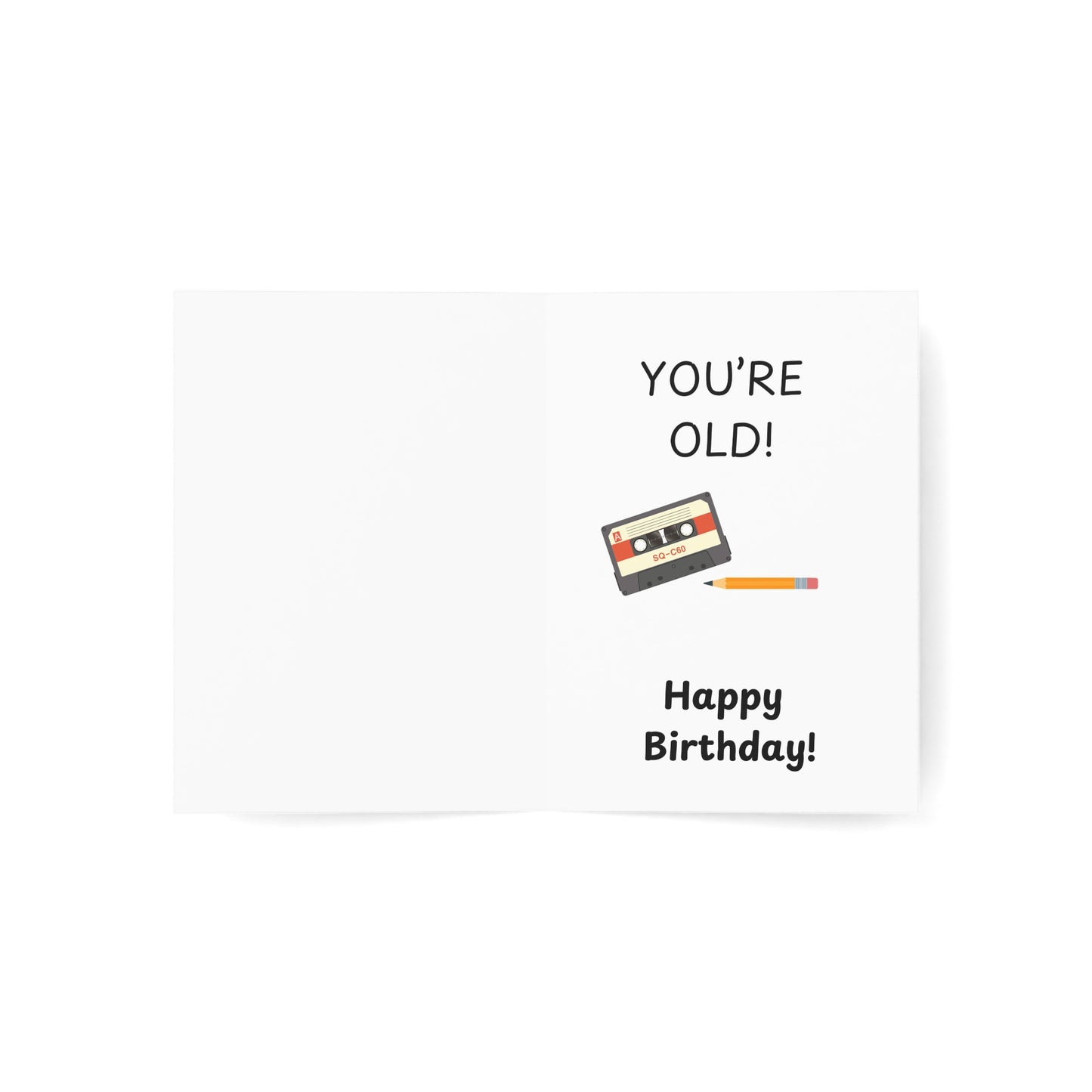 Cassette and Pencil Greeting Card