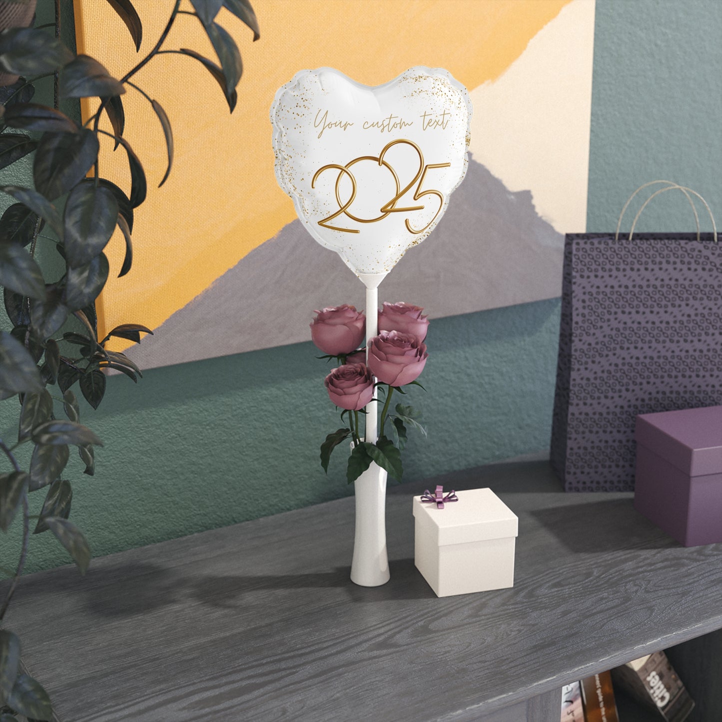 Golden New Beginnings Balloons (Round and Heart-shaped), 6"