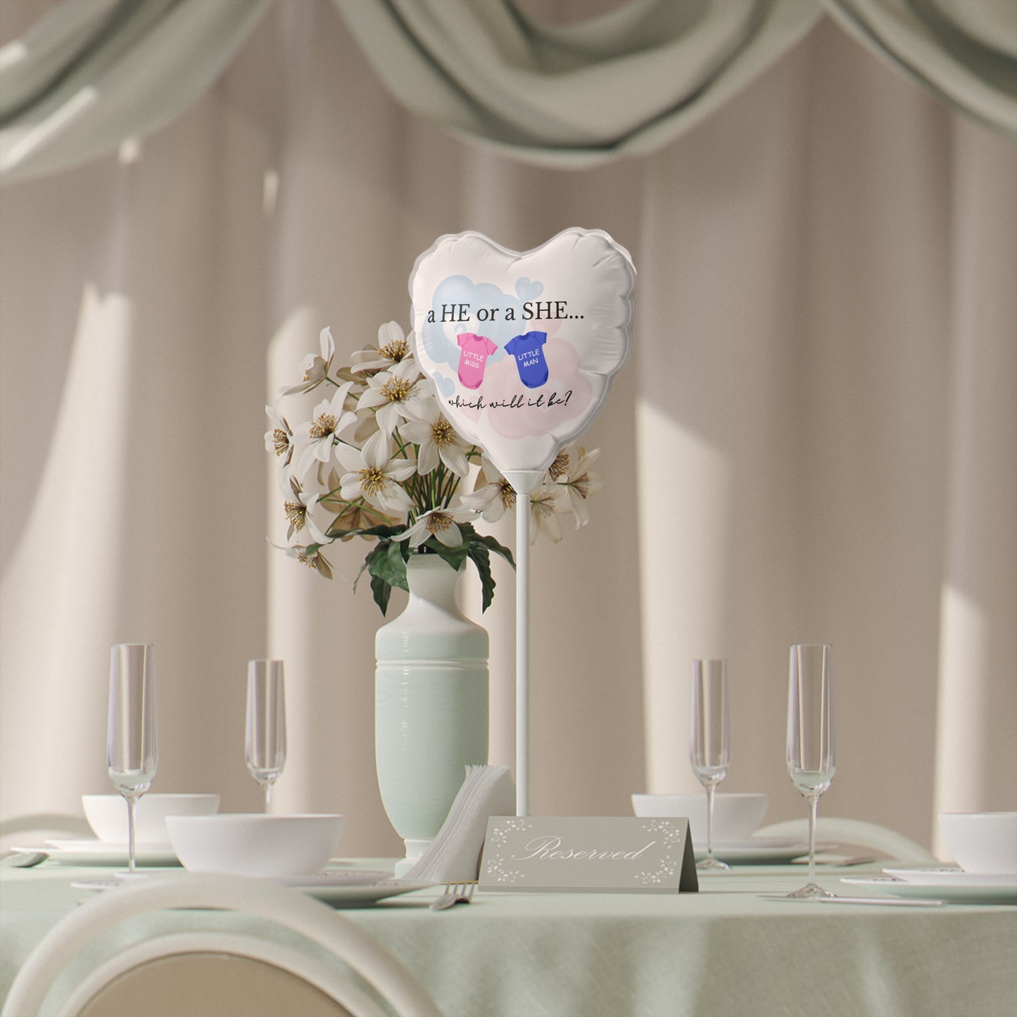 The Big Reveal Balloons (Round and Heart-shaped), 6"