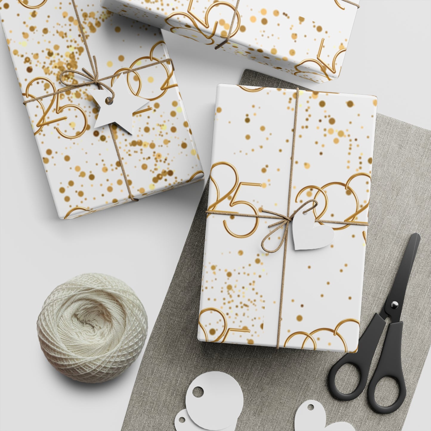 Golden New Beginnings Gift Wrapping Paper Sheets, 1pc