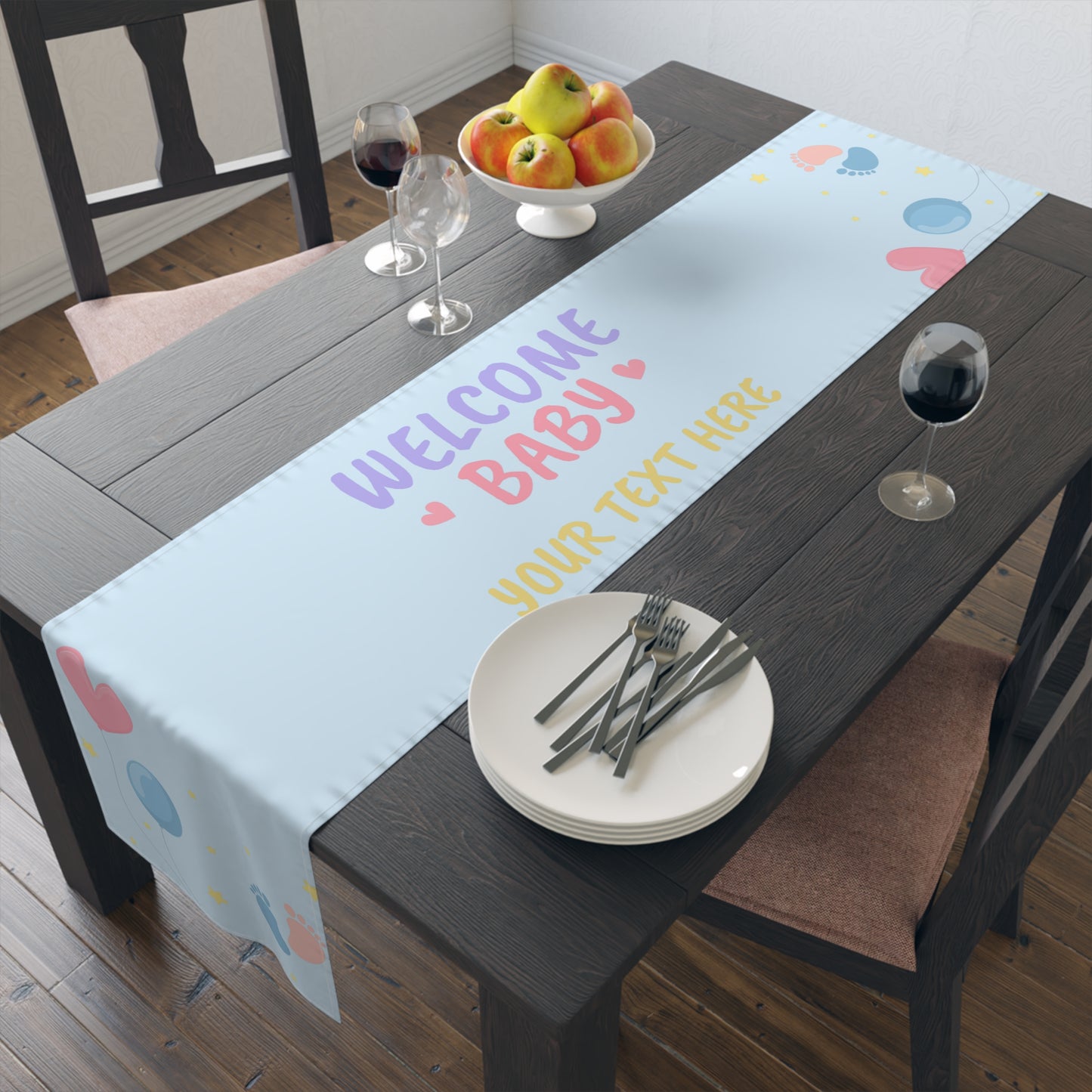 Tiny Steps, Big Dreams Custom Table Runner