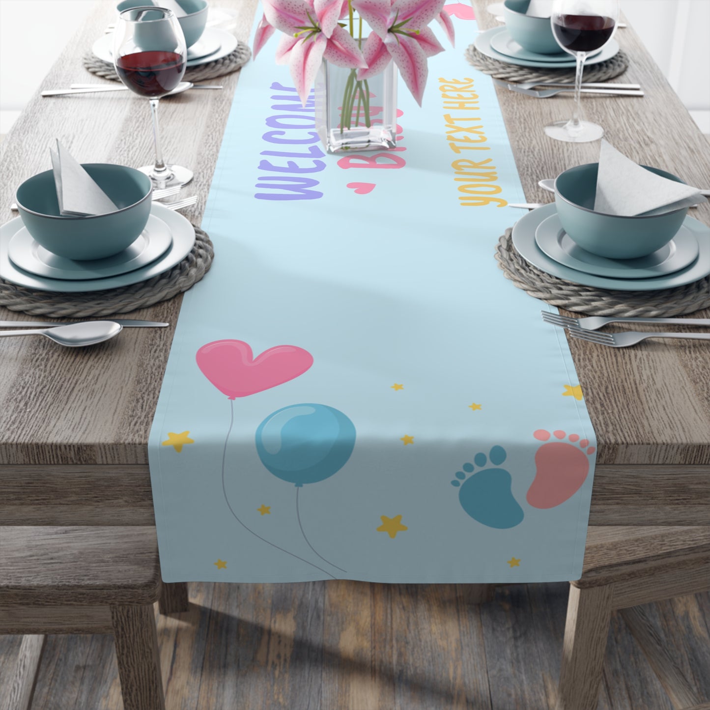 Tiny Steps, Big Dreams Custom Table Runner