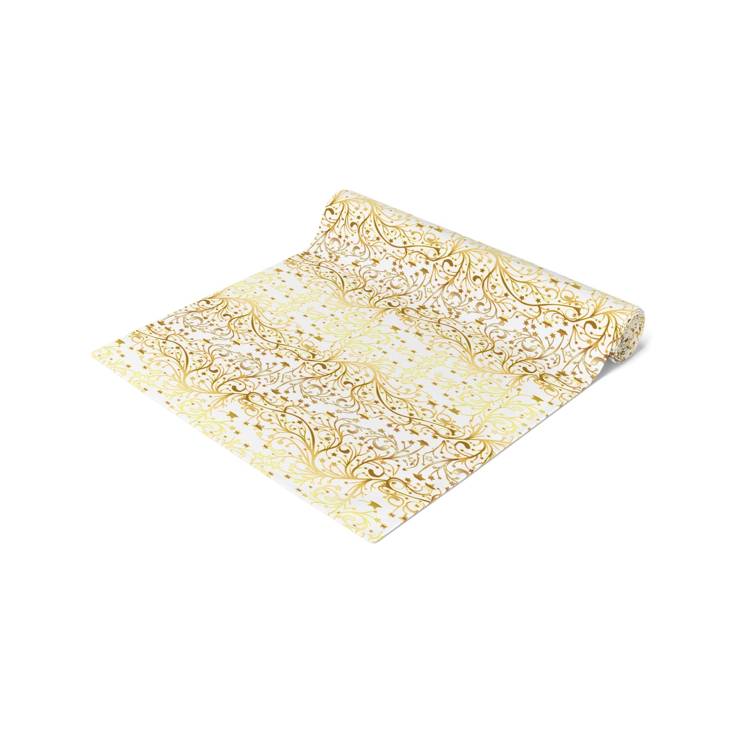 Golden Christmas Table Runner (Cotton, Poly)
