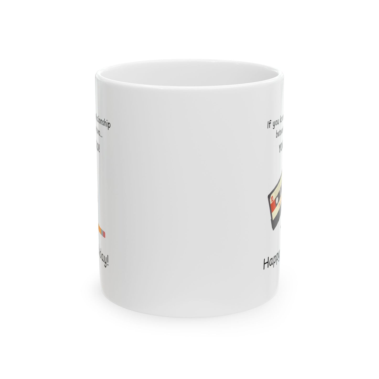 Cassette and Pencil Birthday Mug
