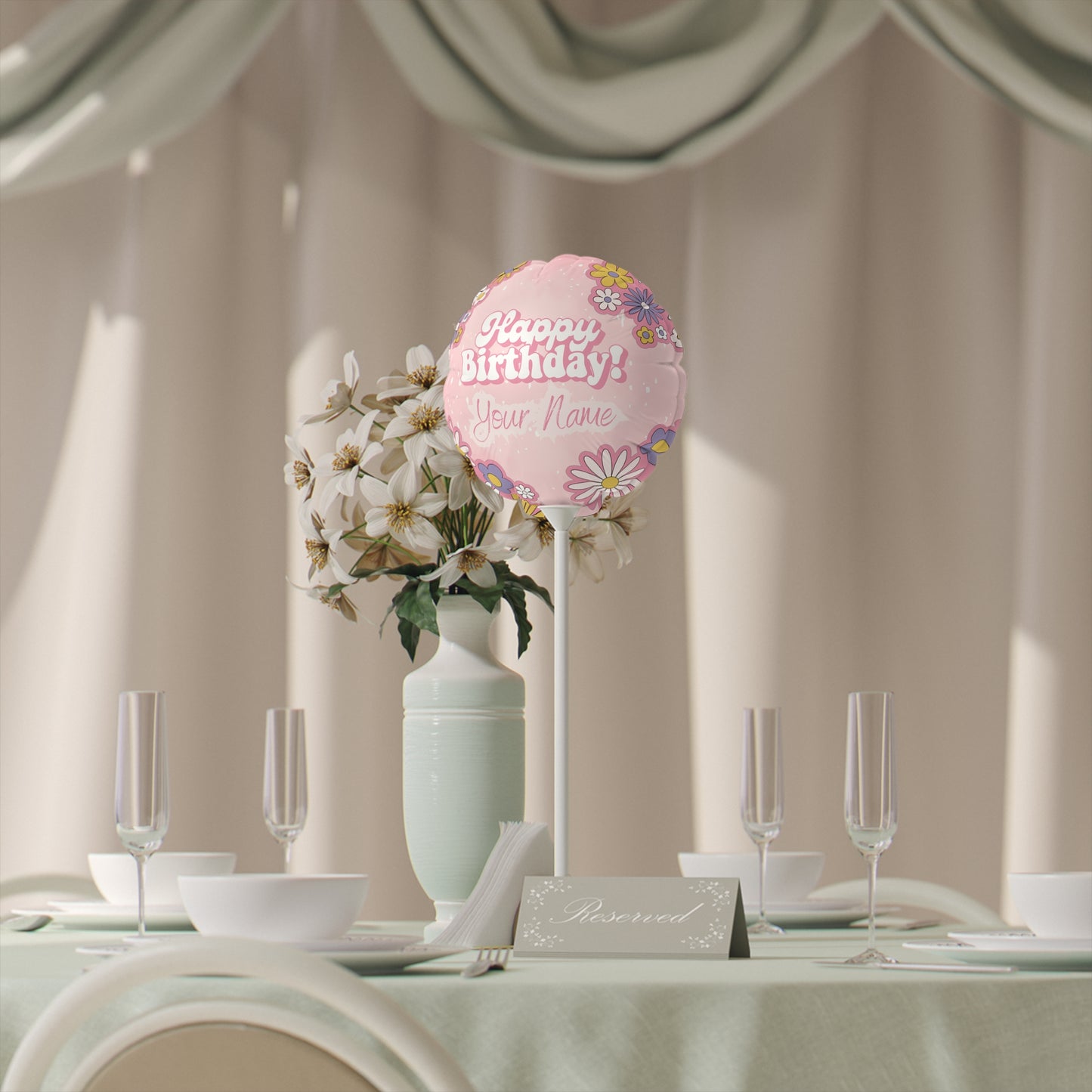 Blossom Birthday Balloons (Round and Heart-shaped), 6"