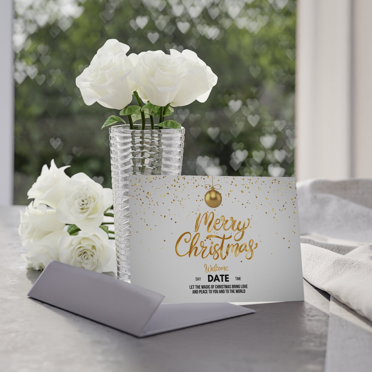 Golden Christmas Holiday Cards