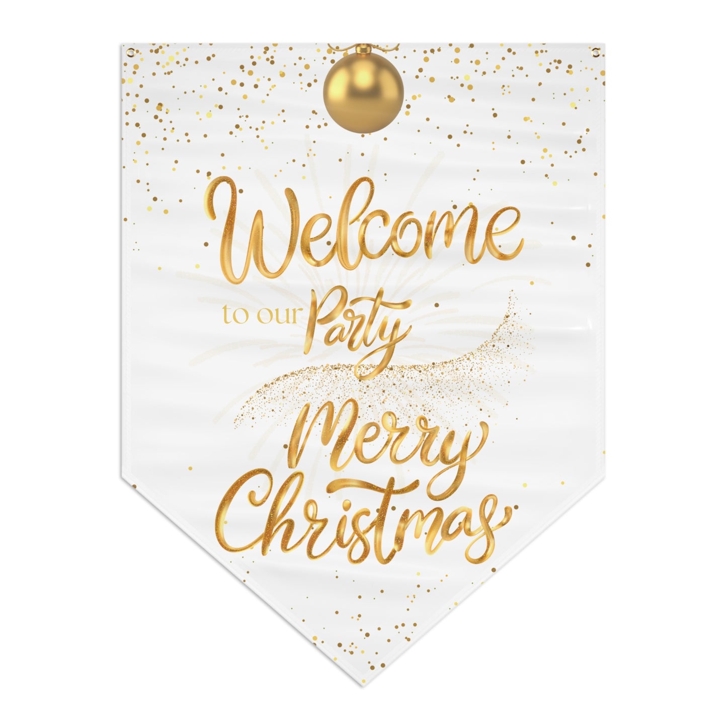 Golden Christmas Pennant Banner