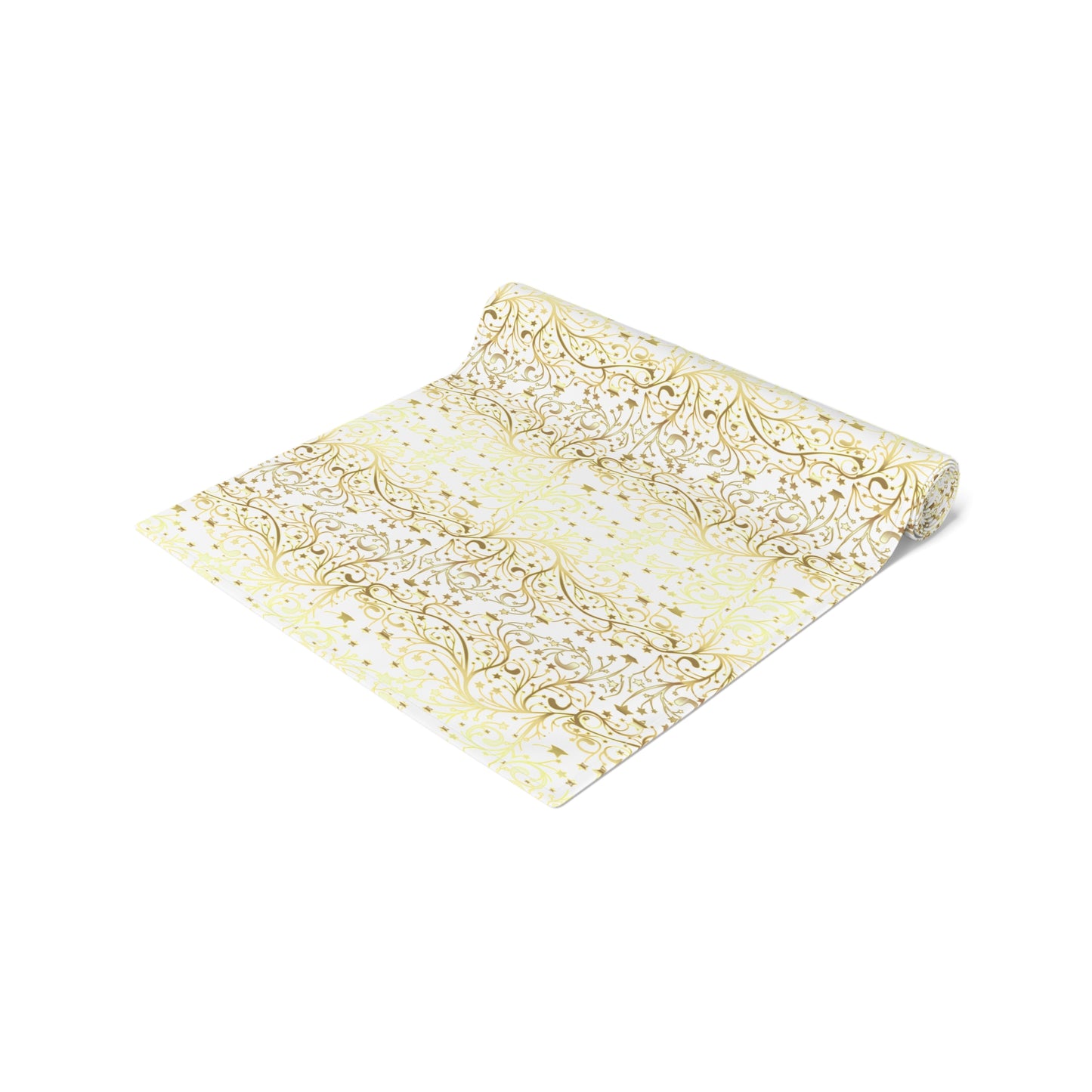 Golden Christmas Table Runner (Cotton, Poly)