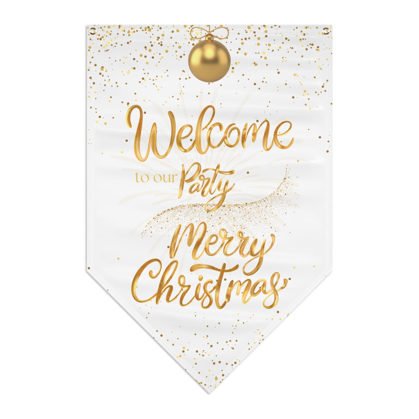 Golden Christmas Pennant Banner