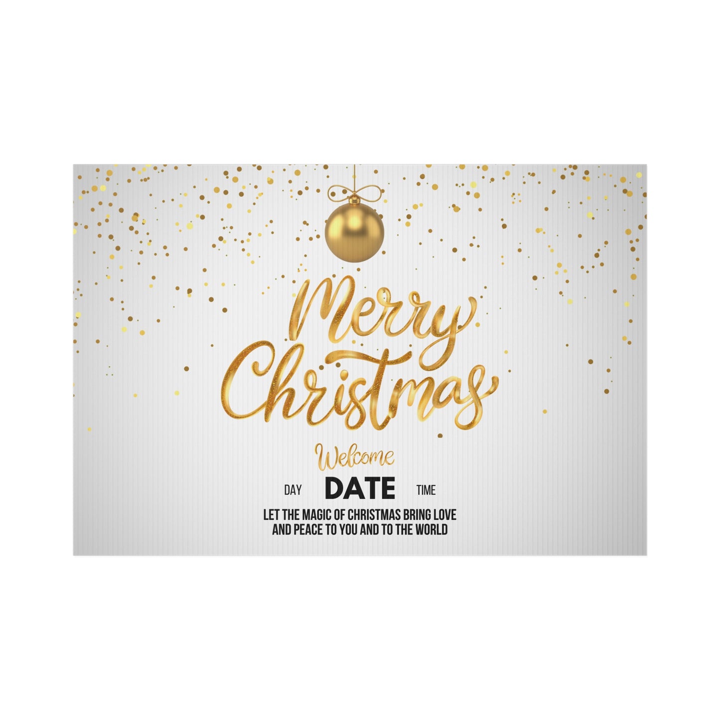 Golden Christmas Lawn Sign