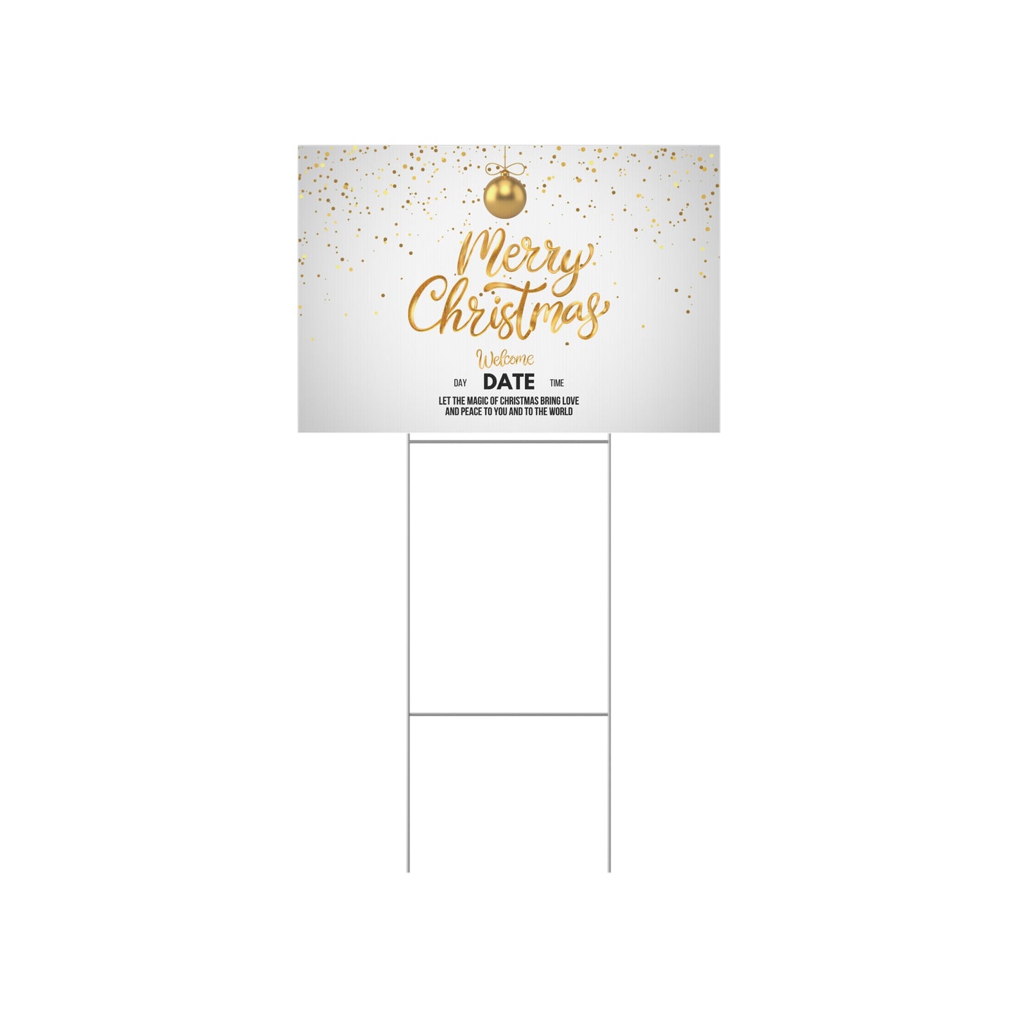 Golden Christmas Lawn Sign